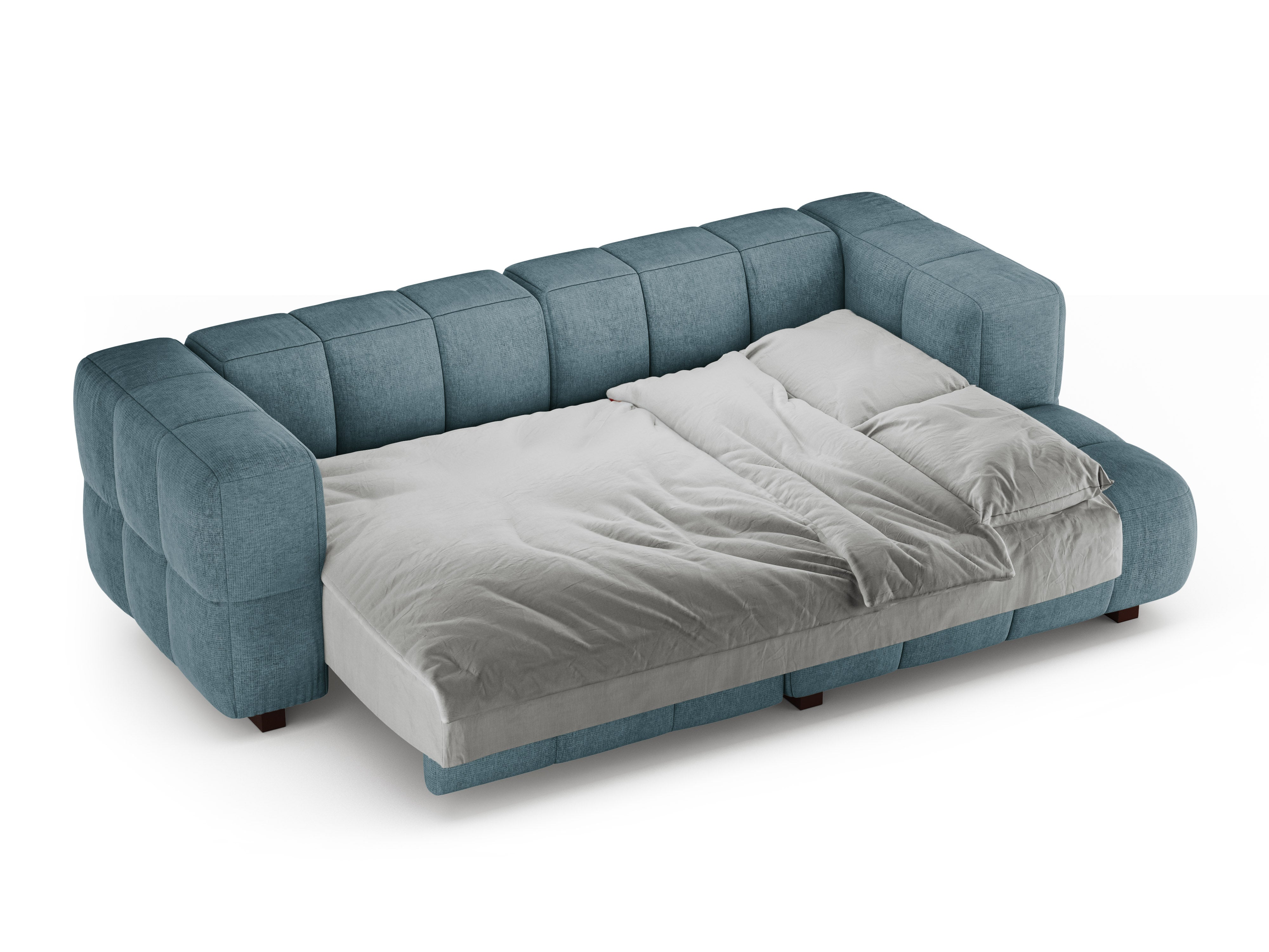 Right-facing corner sofa bed PUMA light blue