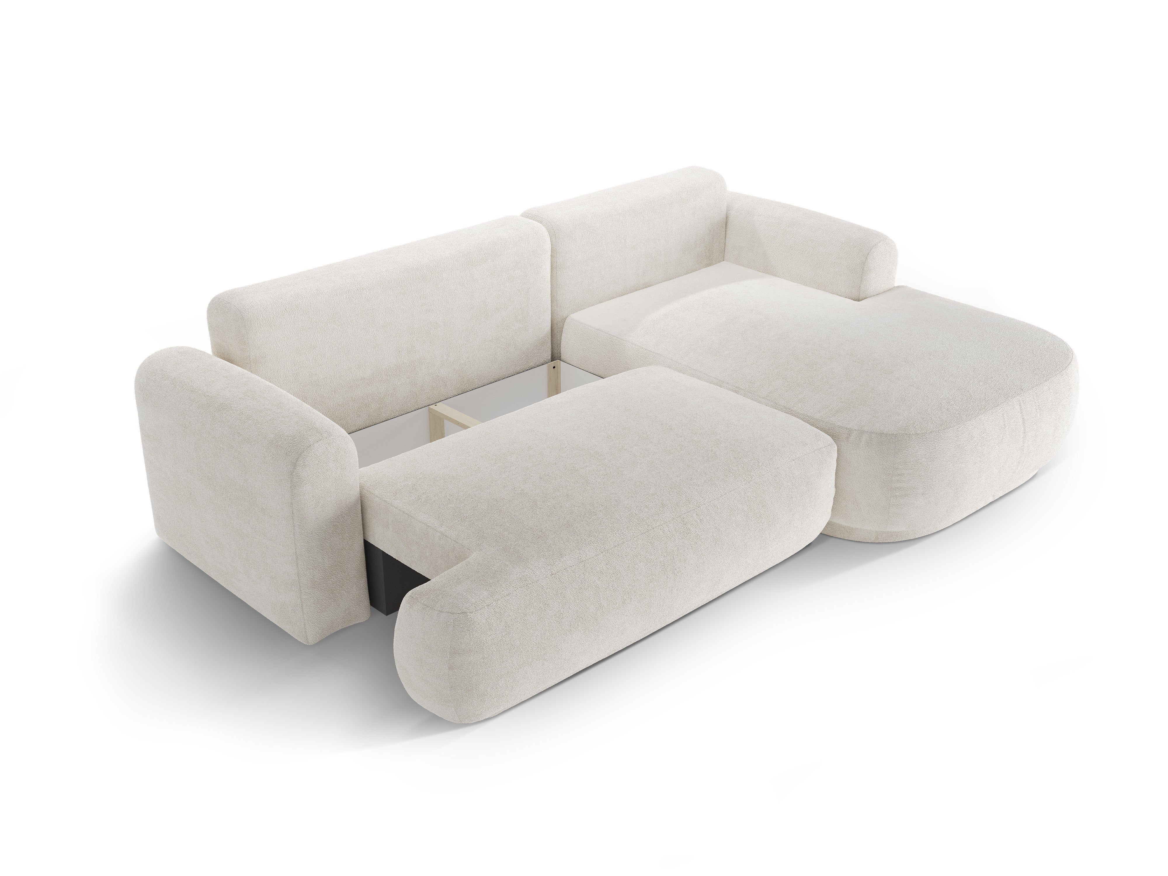 Right -sided corner with Ella light -beige boucle sleeping function