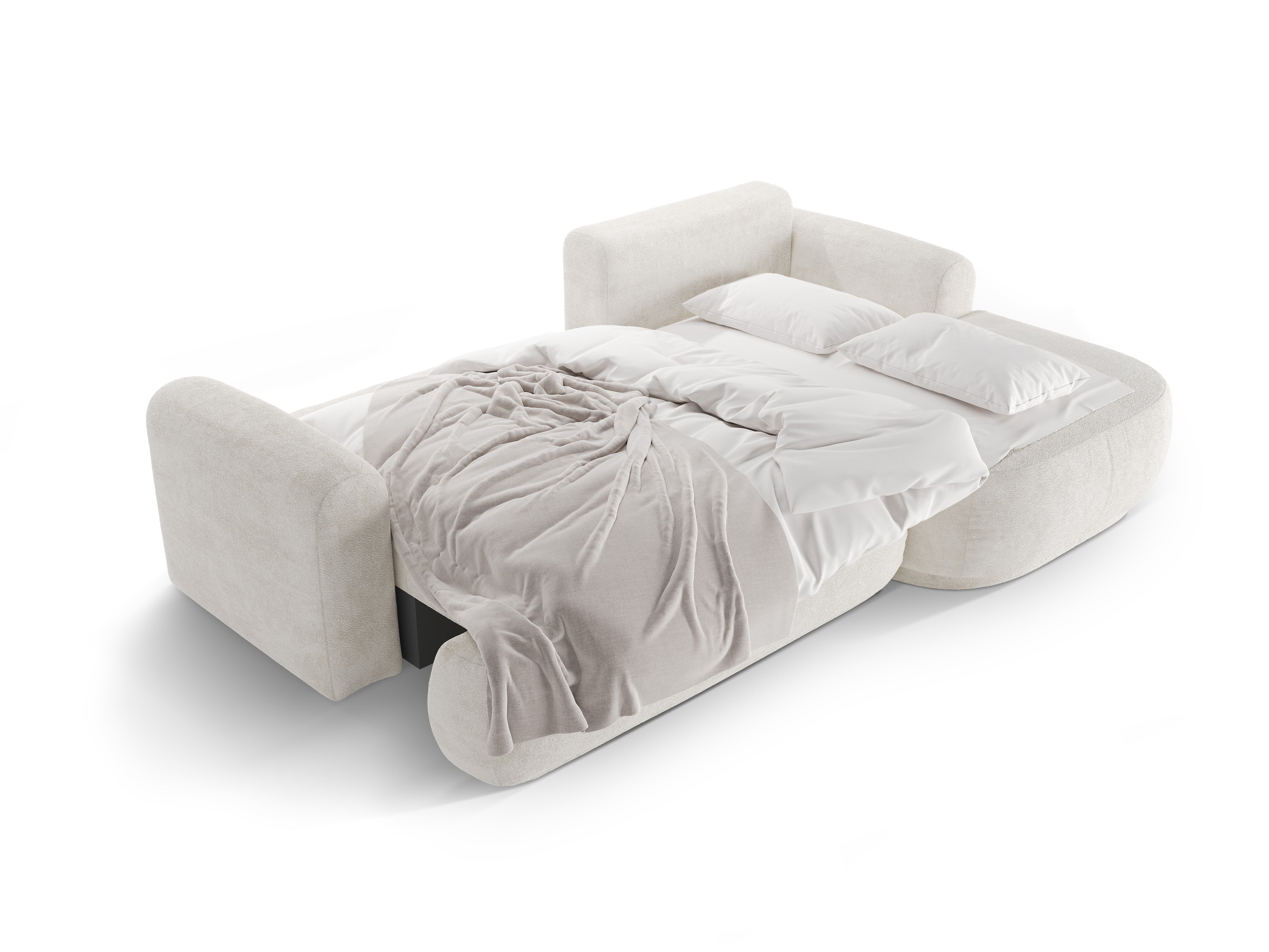 Right -sided corner with Ella light -beige boucle sleeping function