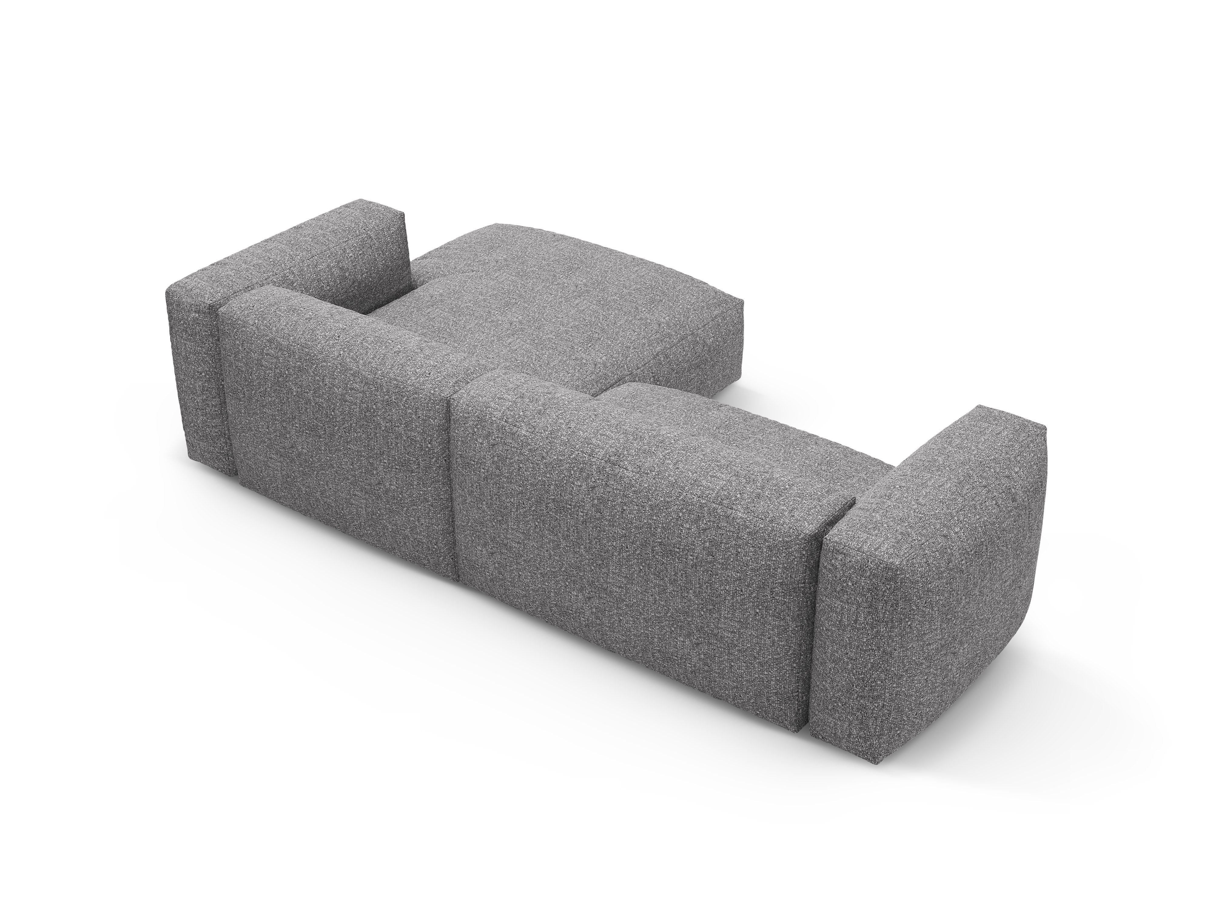 Right-facing corner sofa bed MARTINA in graphite boucle