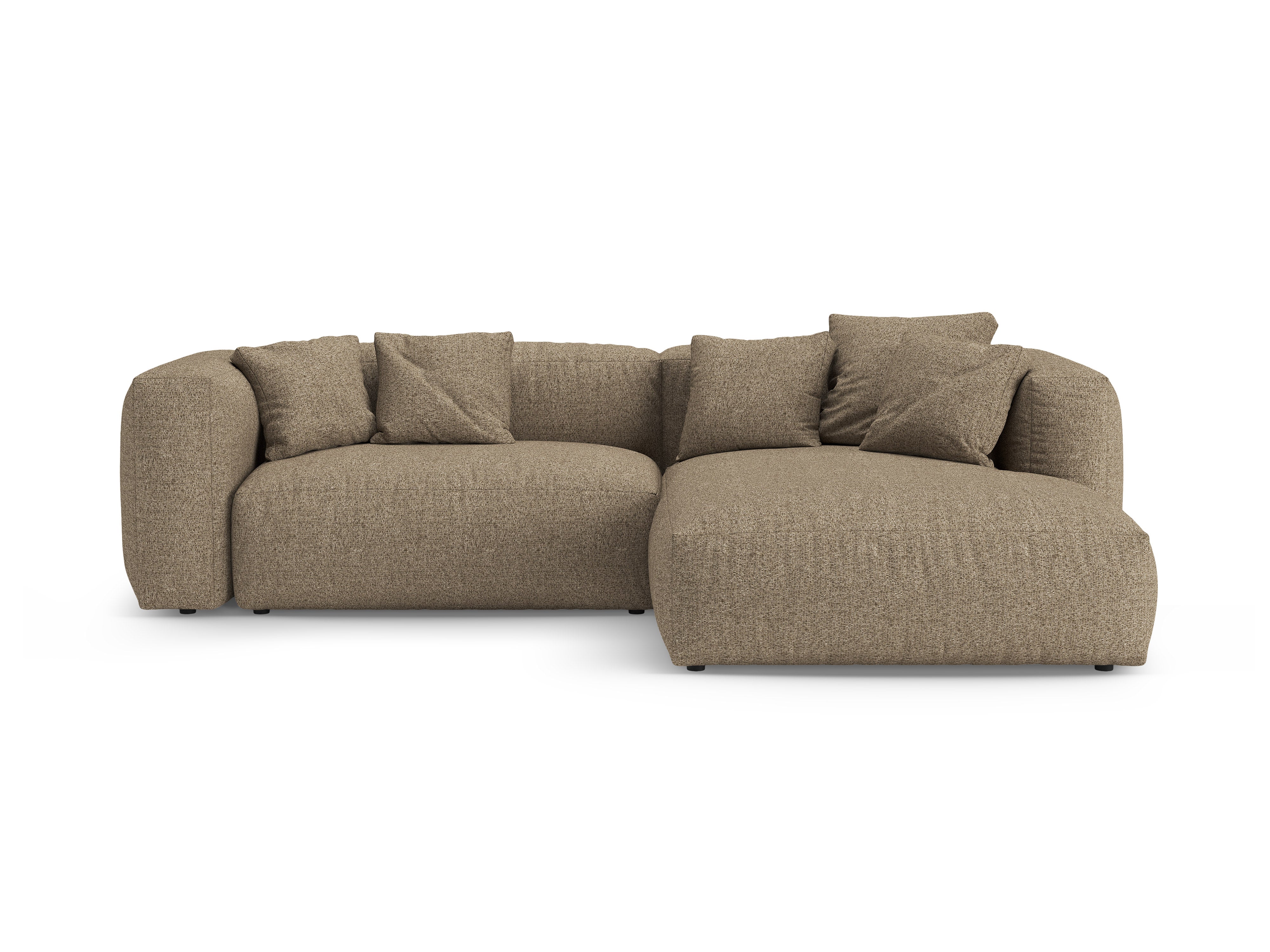 Pravostranný rohový gauč s funkciou spania MARTINA cappuccino boucle