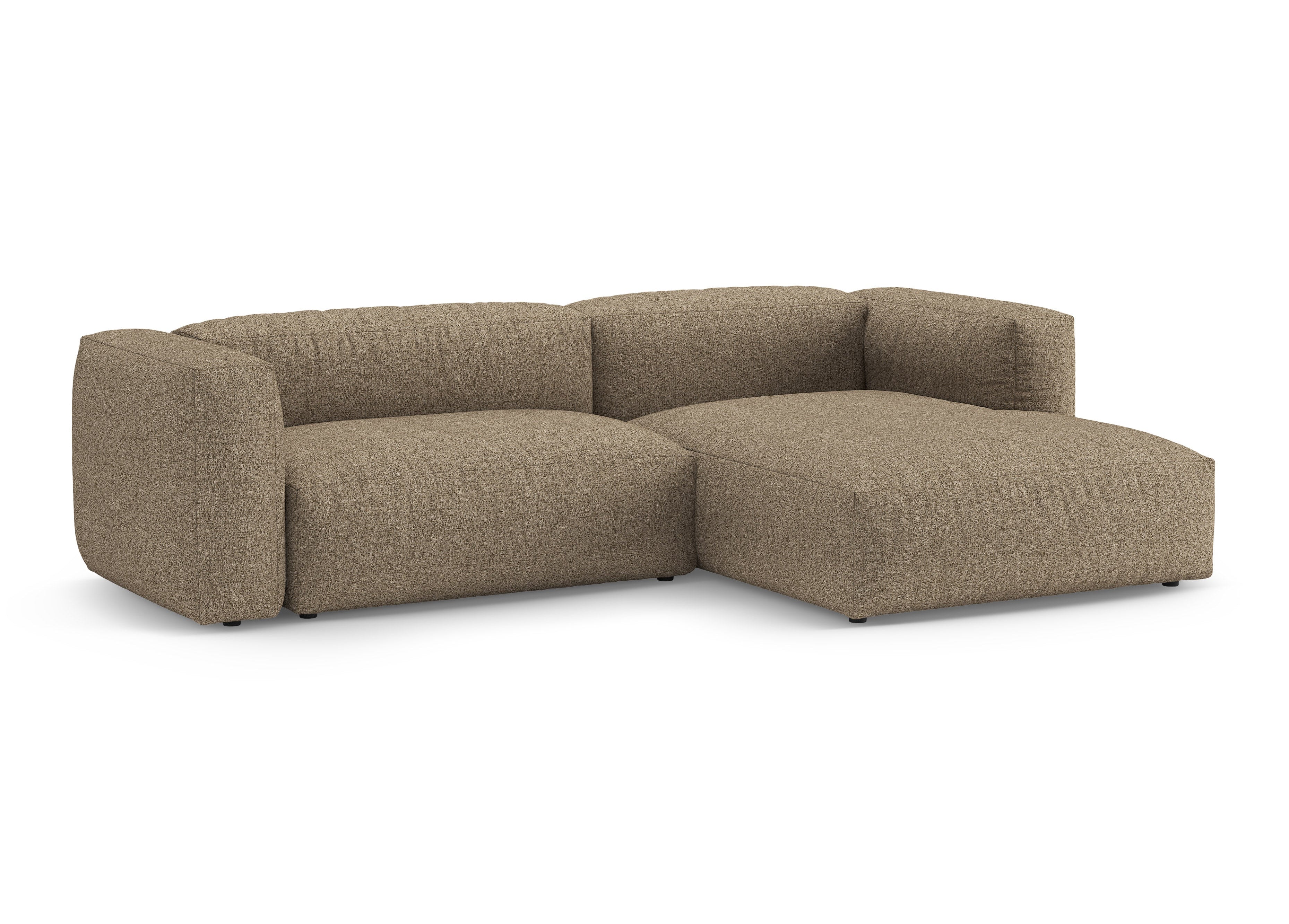 Pravostranný rohový gauč s funkciou spania MARTINA cappuccino boucle