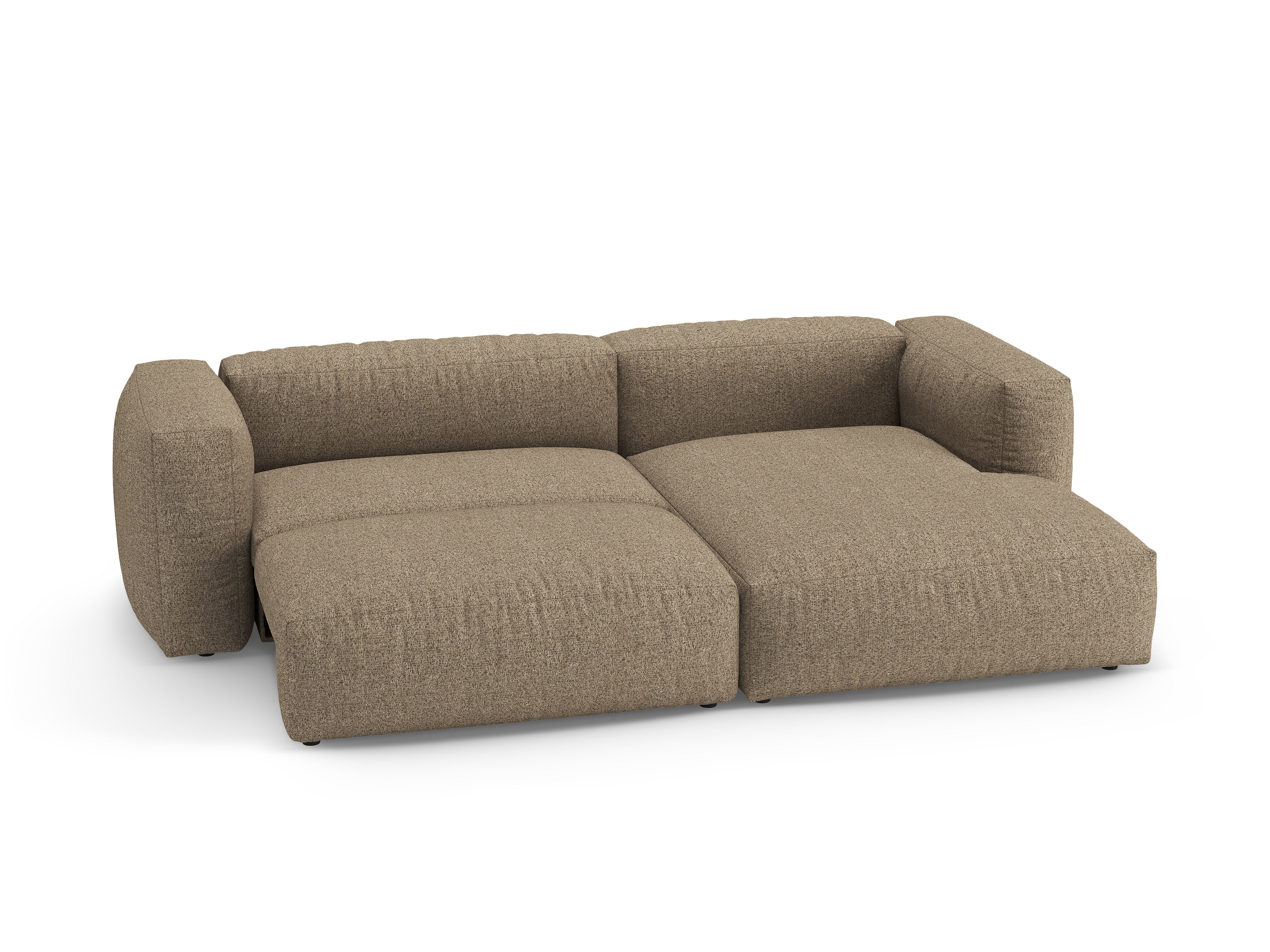 Pravostranný rohový gauč s funkciou spania MARTINA cappuccino boucle