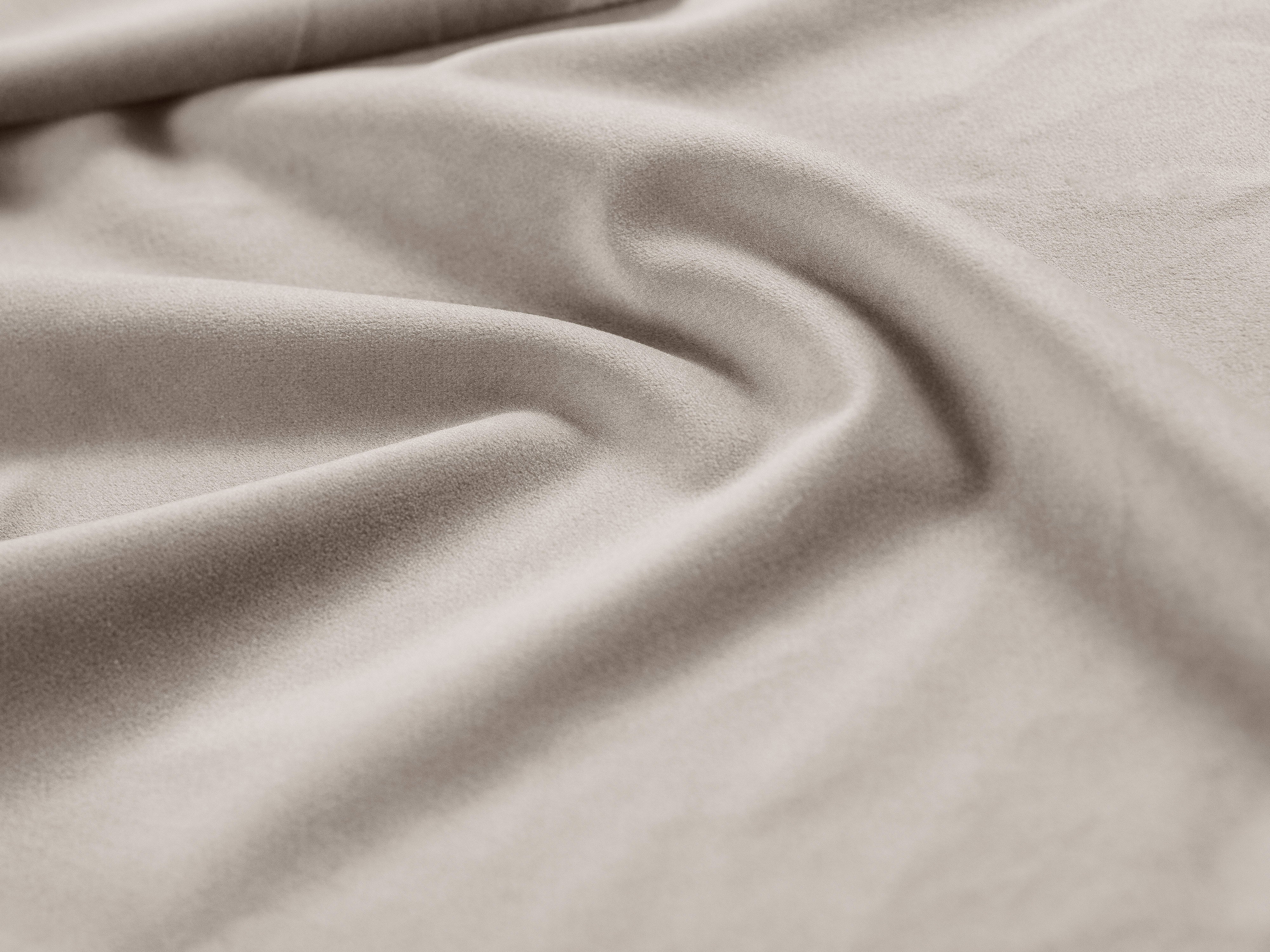 Beige Right-Hand Velvet Corner Sofa Bed PUMA