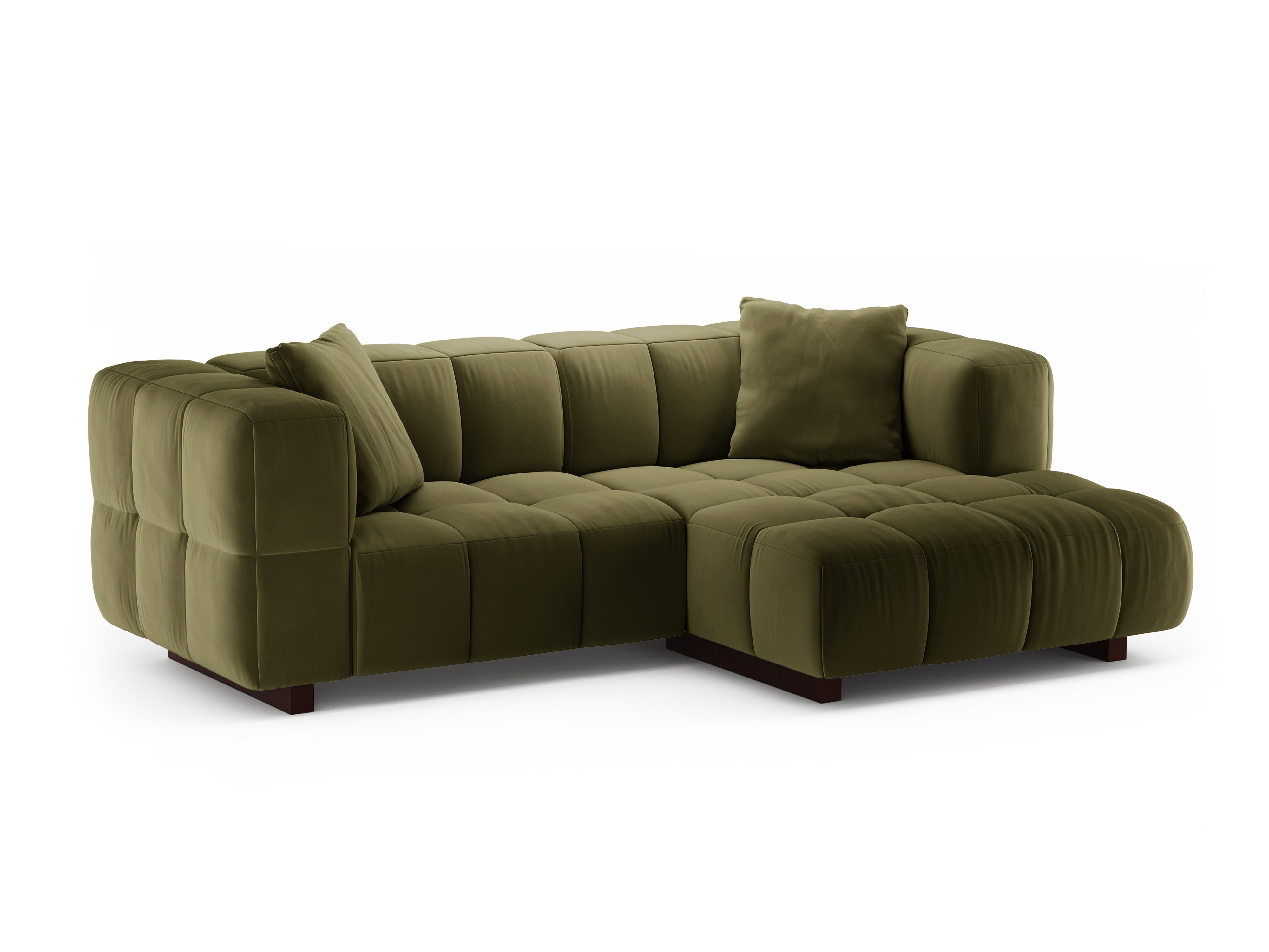 Green Velvet Right-Hand Corner Sofa Bed PUMA