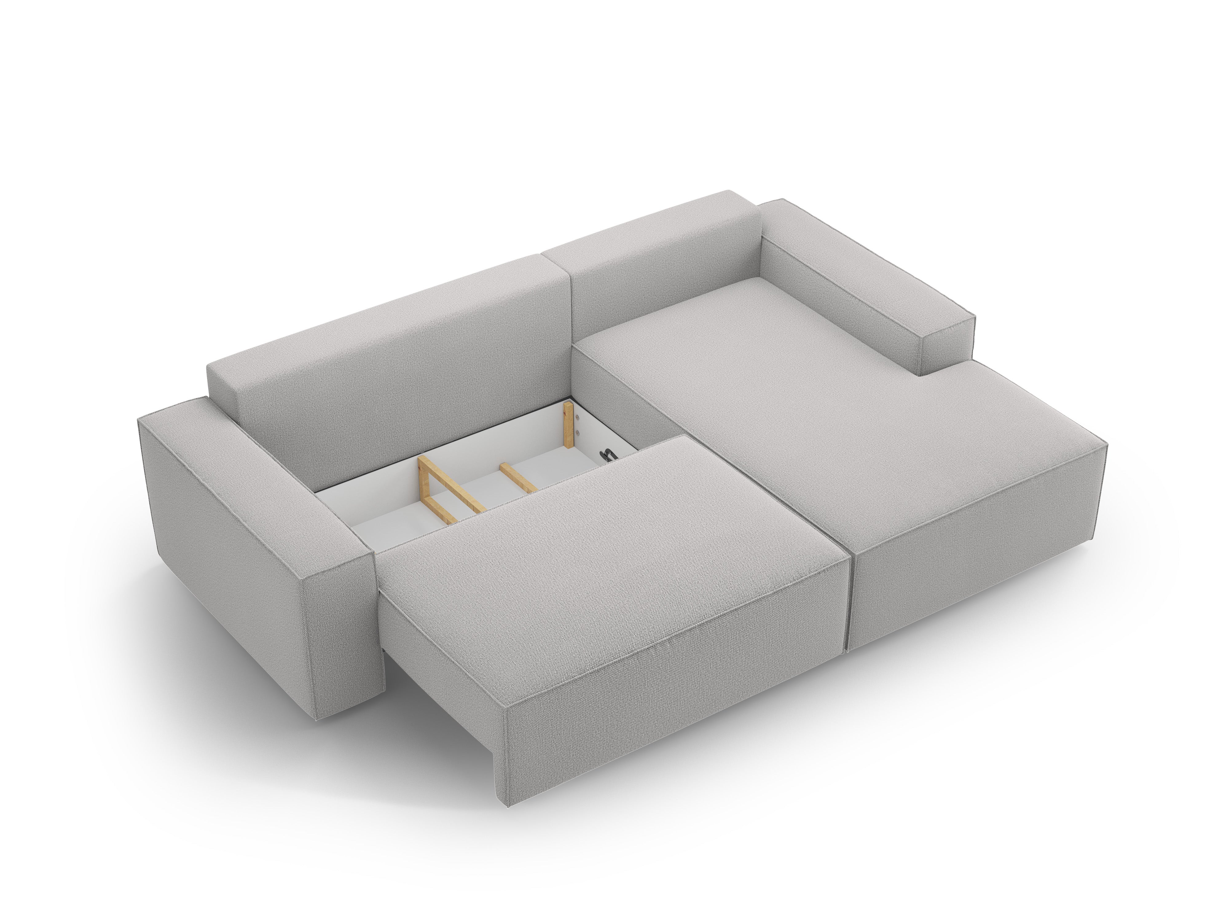 Right-facing corner sofa bed JODIE light gray