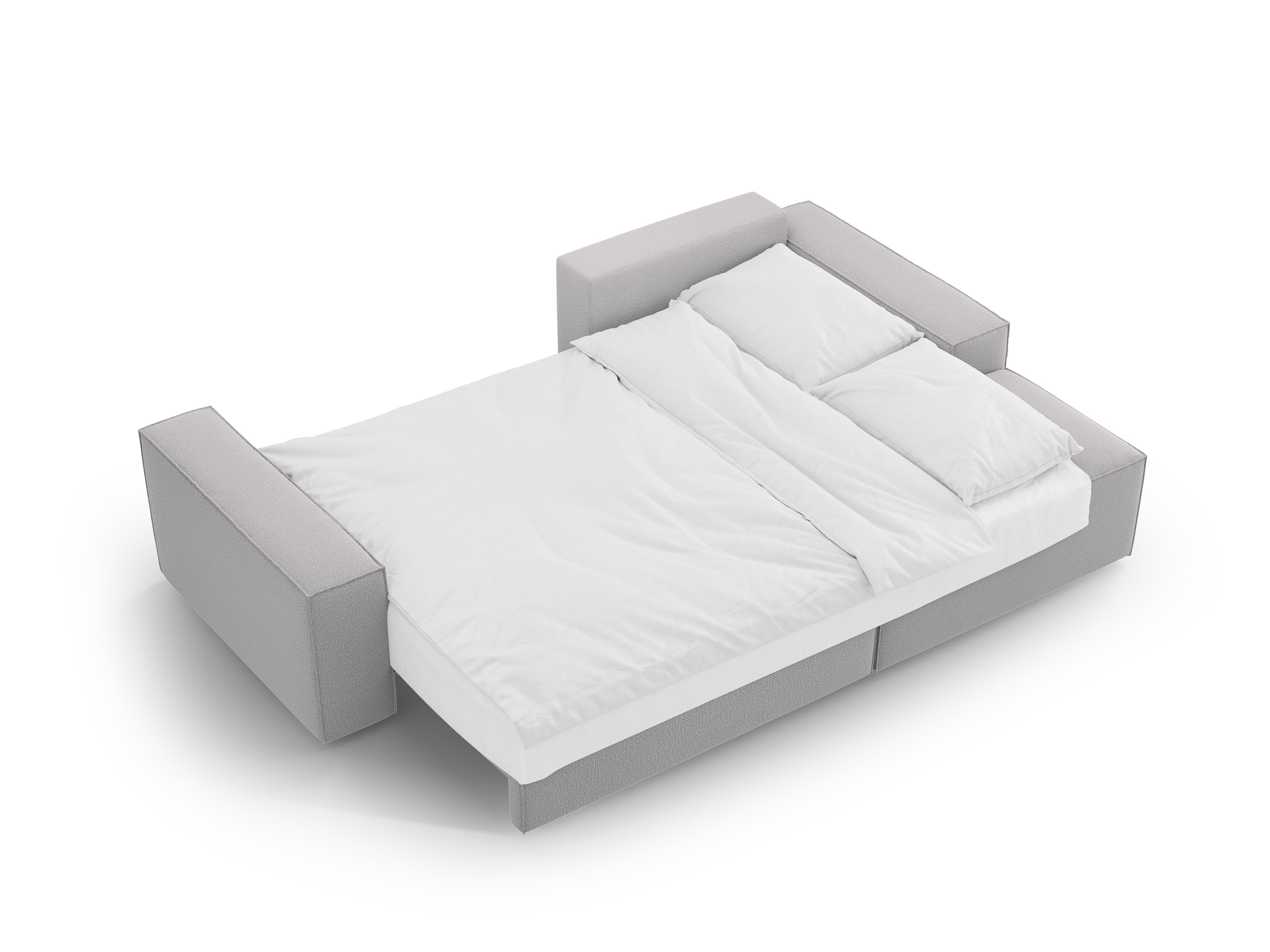 Right-facing corner sofa bed JODIE light gray