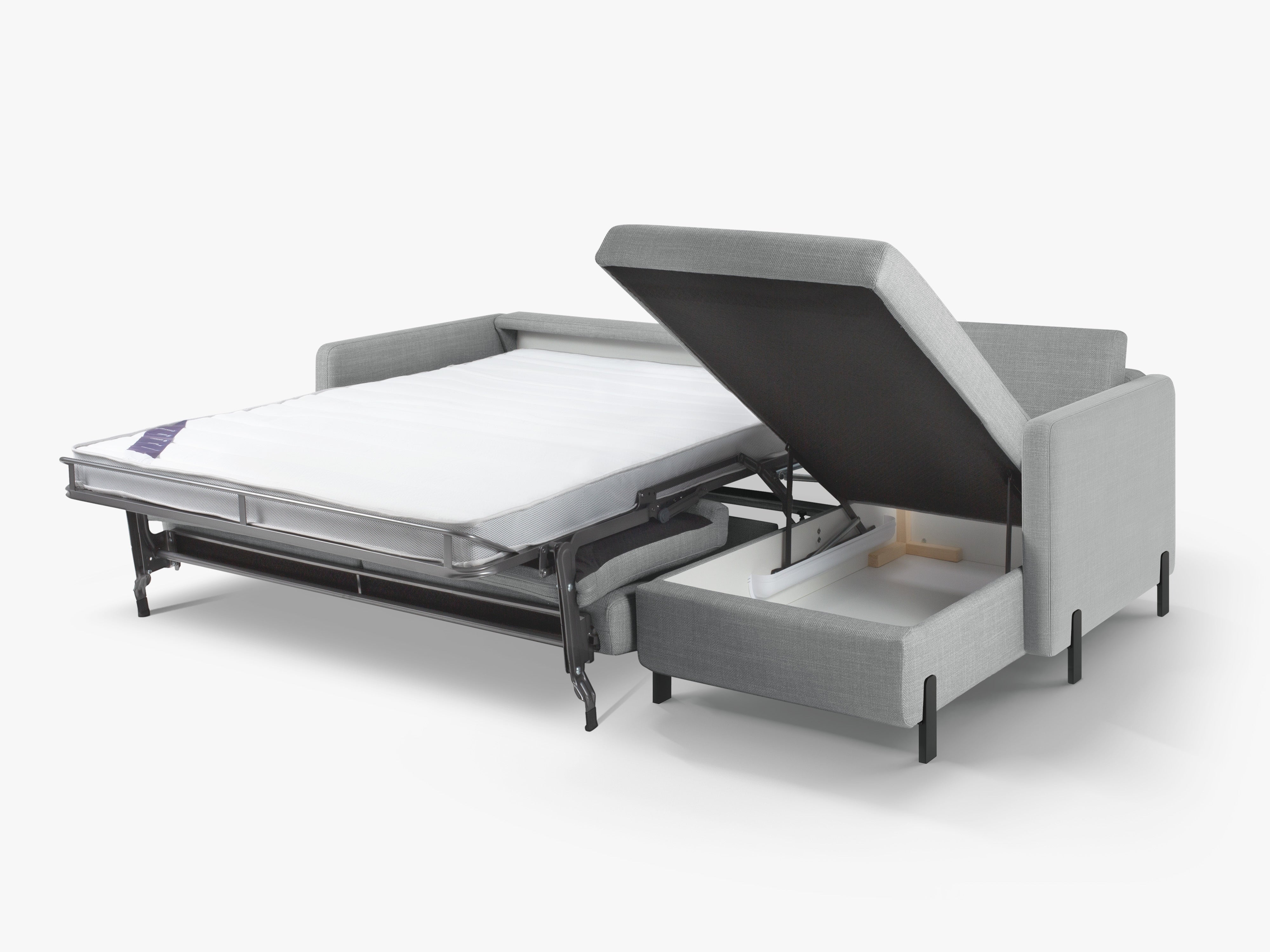 Pravostranný rohový gauč pre 4 osoby s funkciou spania GLORIA svetlosivý šenil