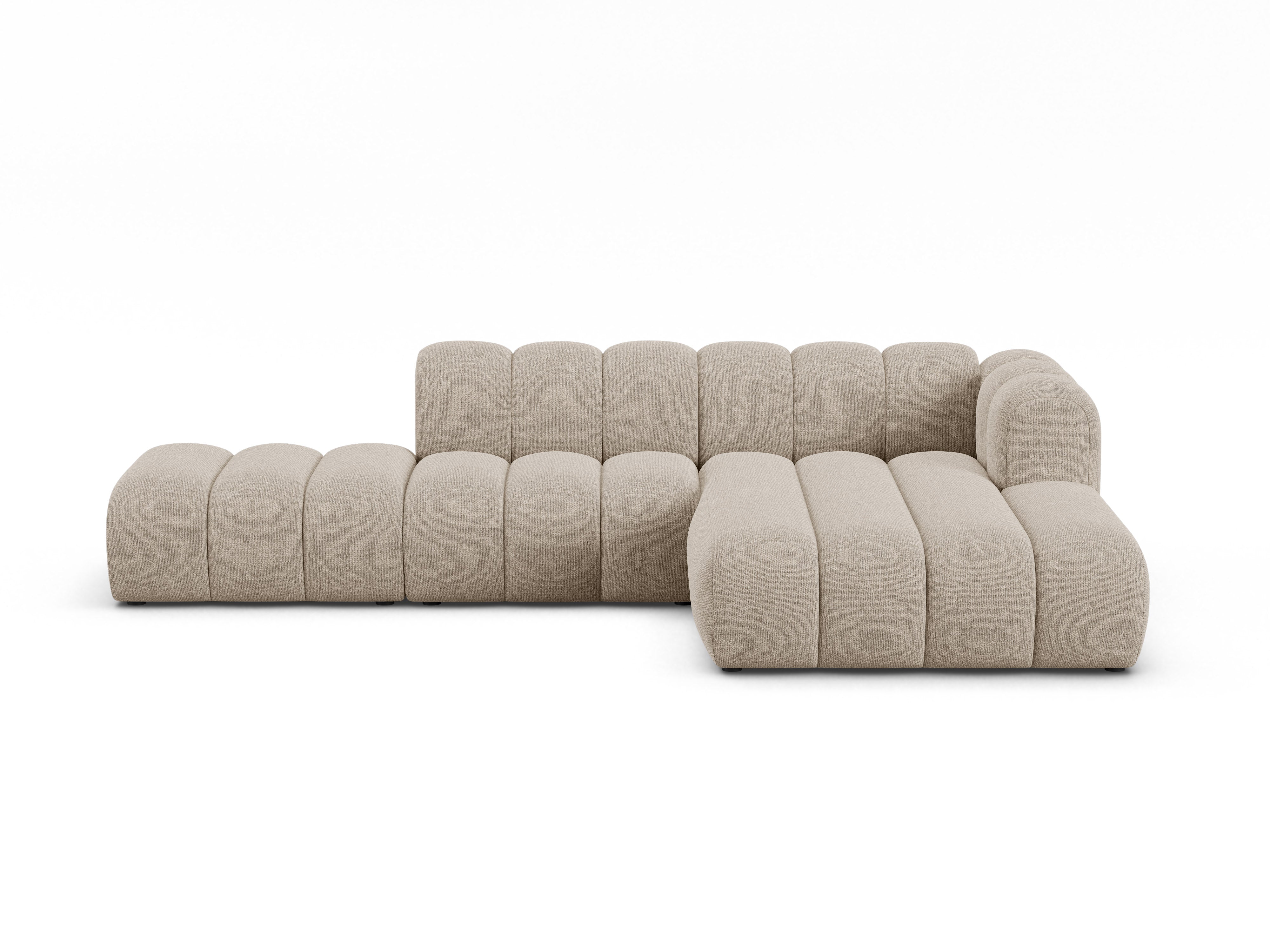 5-seater right-facing corner sofa LUPINE beige chenille