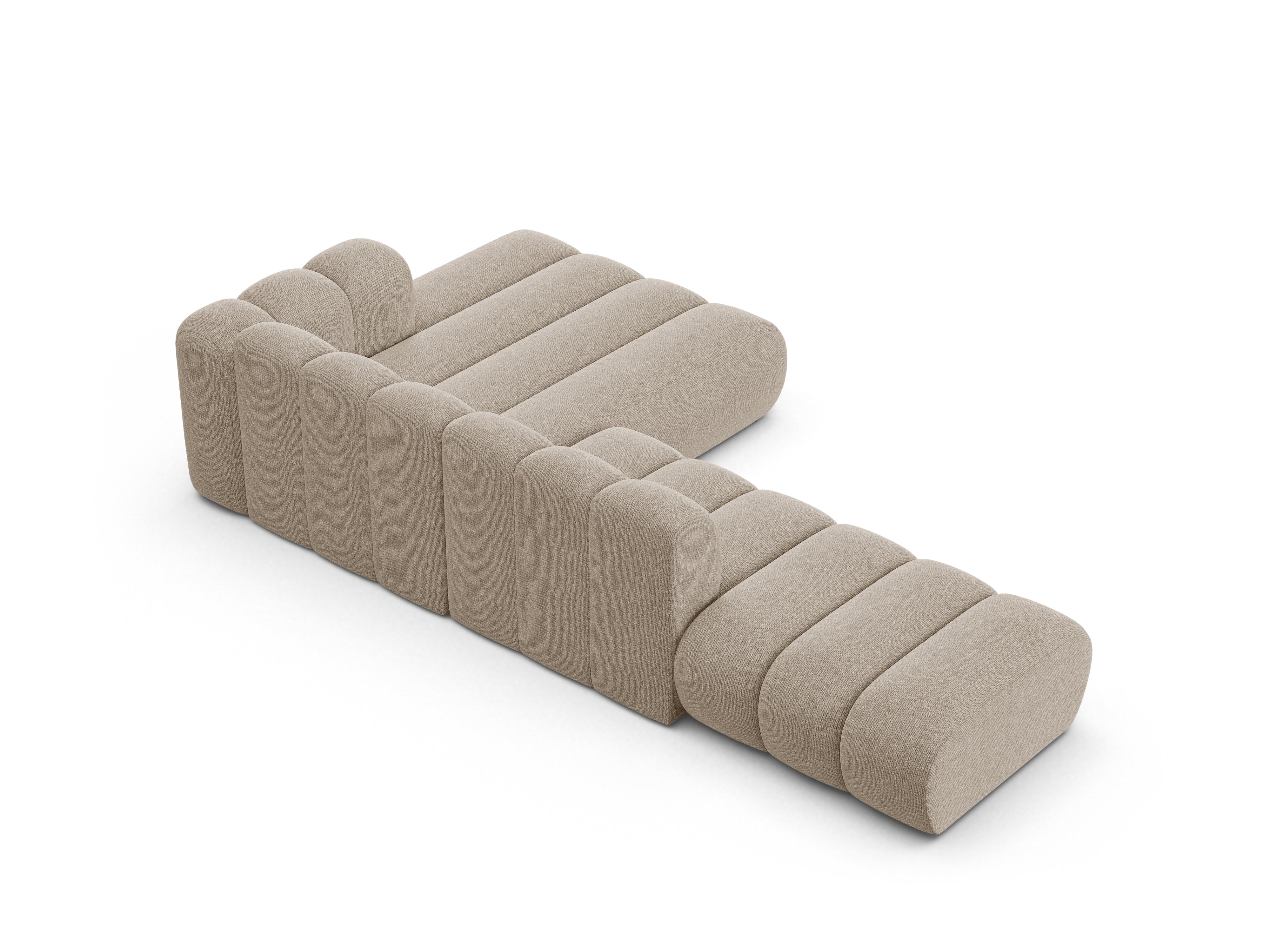 5-seater right-facing corner sofa LUPINE beige chenille