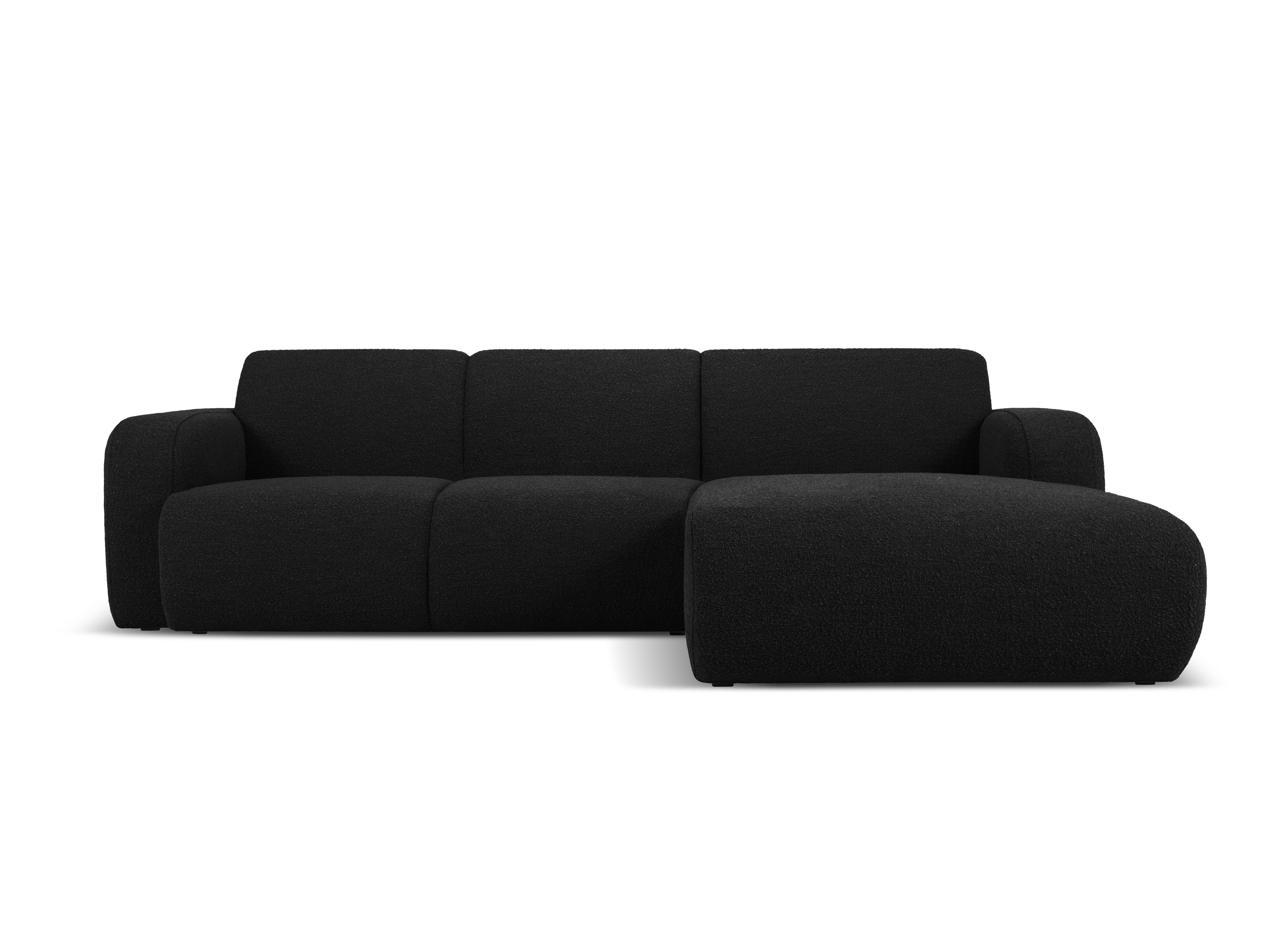 Narożnik w tkaninie boucle prawostronny MOLINO czarny Micadoni Eye on Design