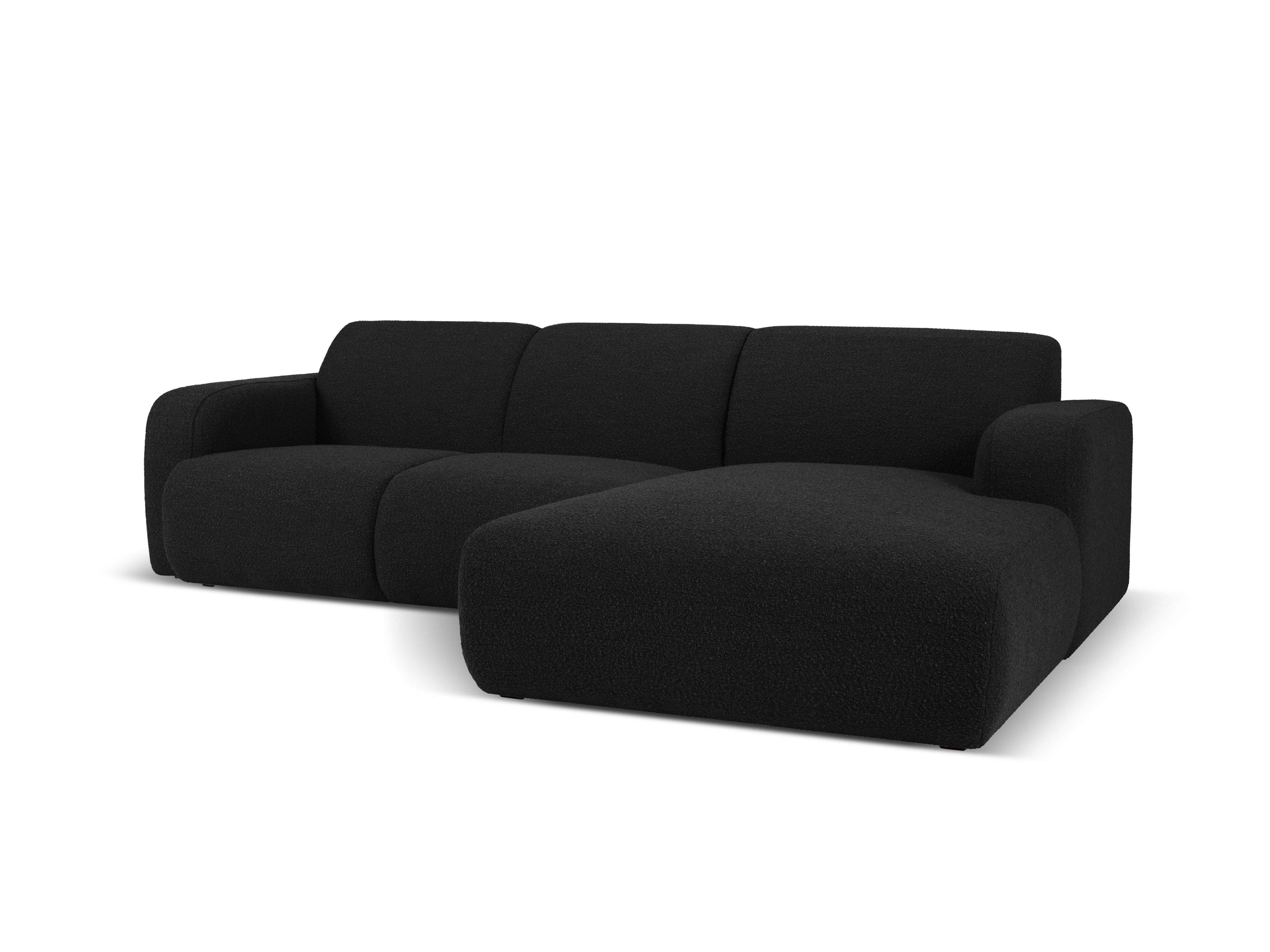 Narożnik w tkaninie boucle prawostronny MOLINO czarny Micadoni Eye on Design