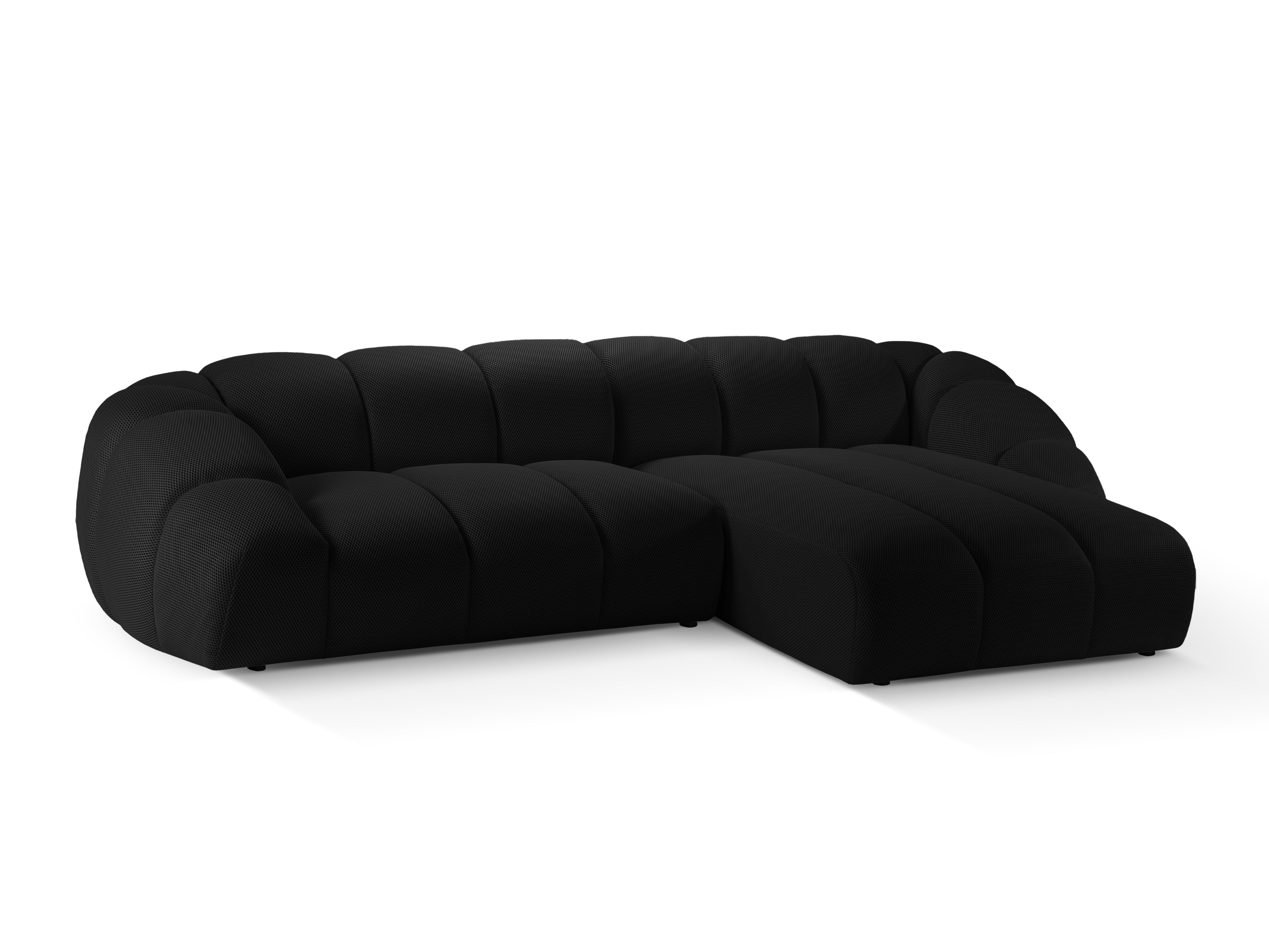 Right-facing 4-seater corner sofa DIANA black