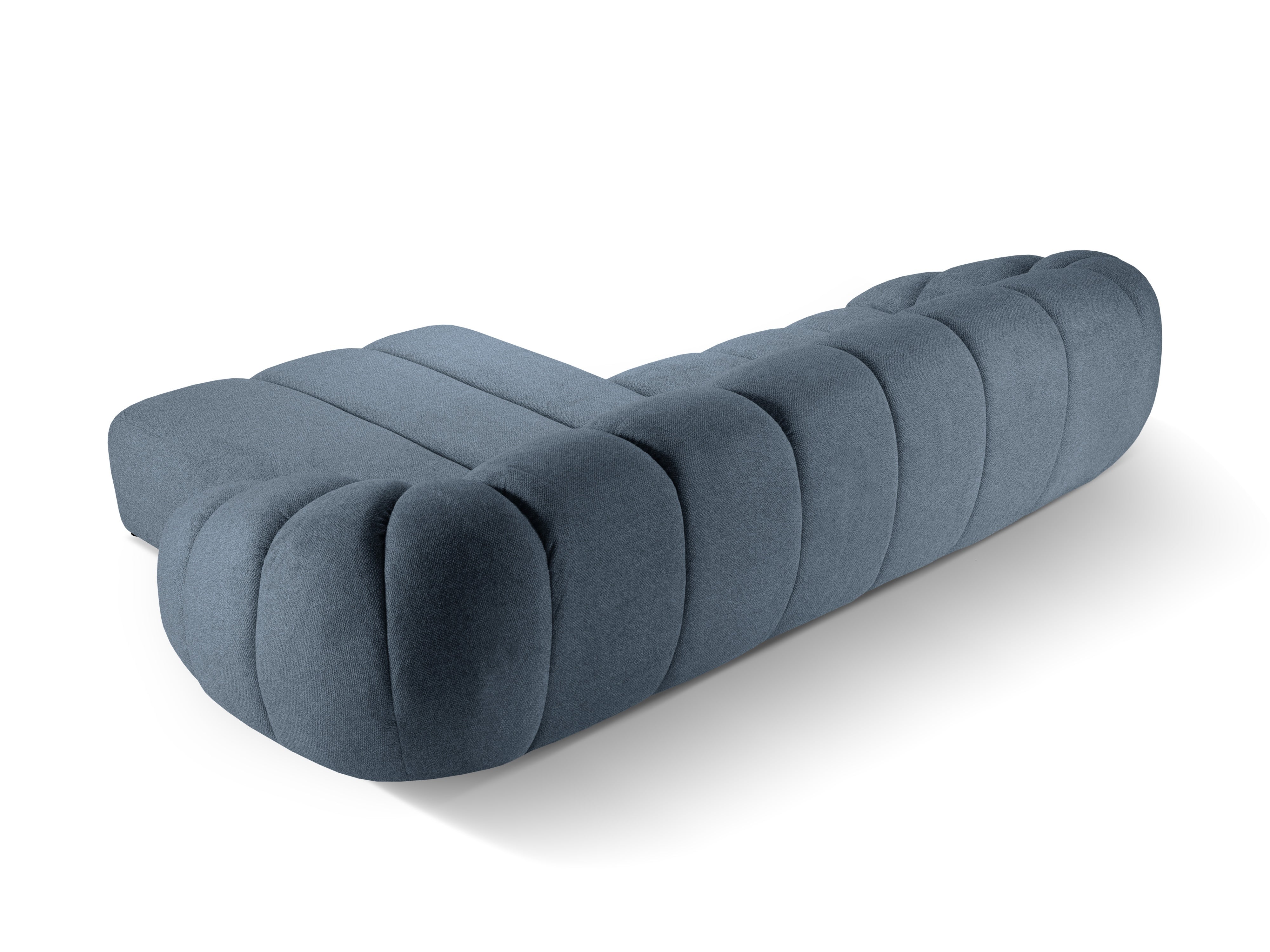 Right-facing 4-seater corner sofa DIANA light blue chenille