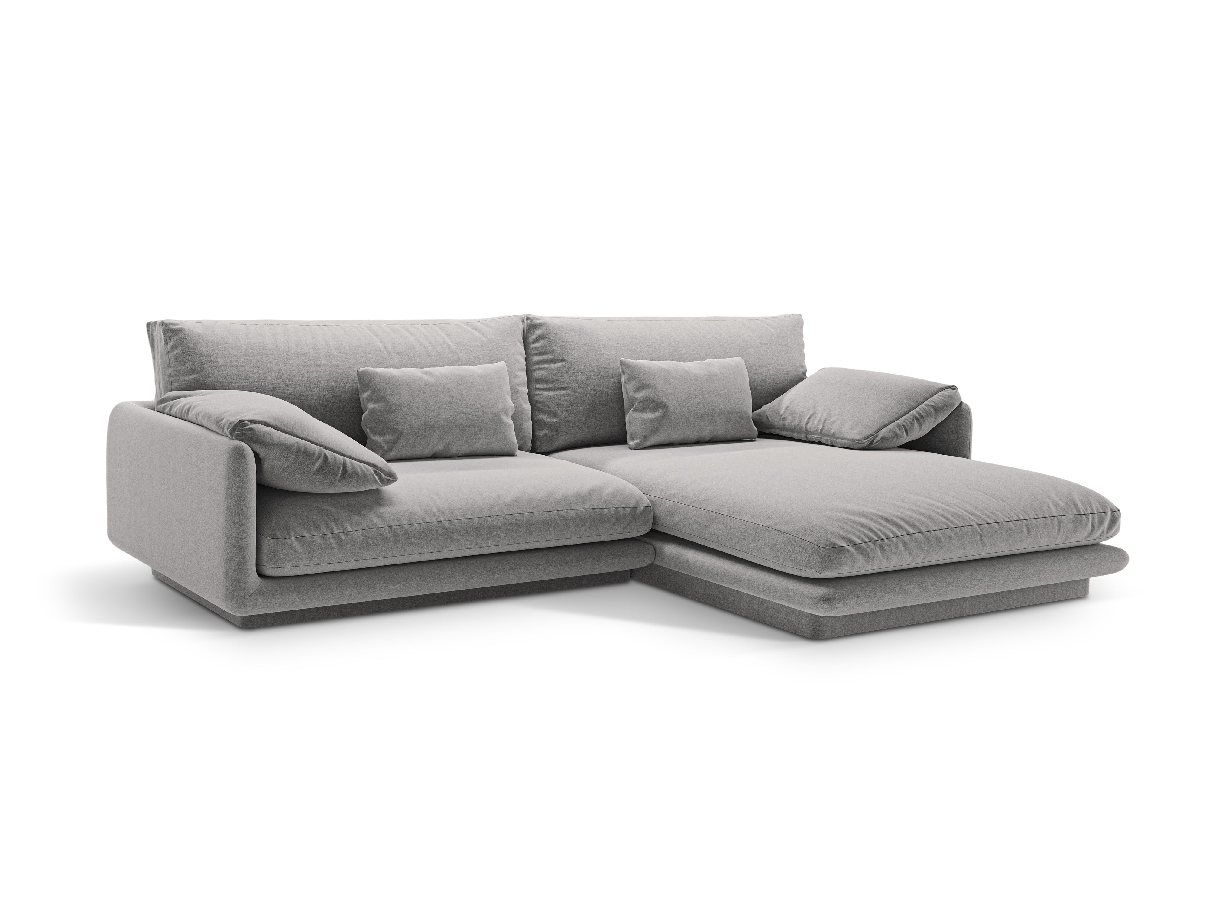 Rohová sedačka pravostranná pre 4 osoby TORINO svetlosivá