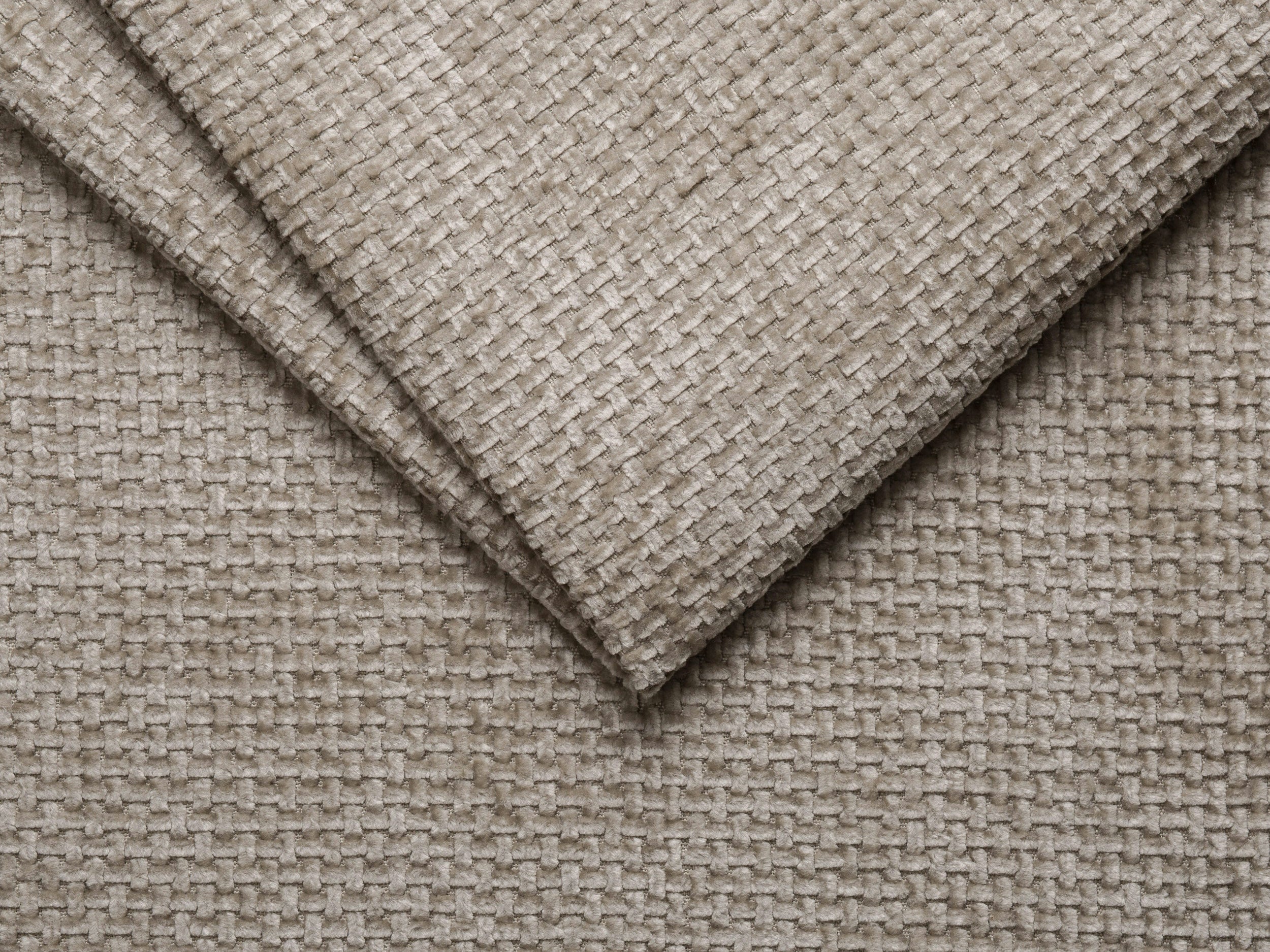 Right-facing 3-seater corner sofa LUPINE beige chenille