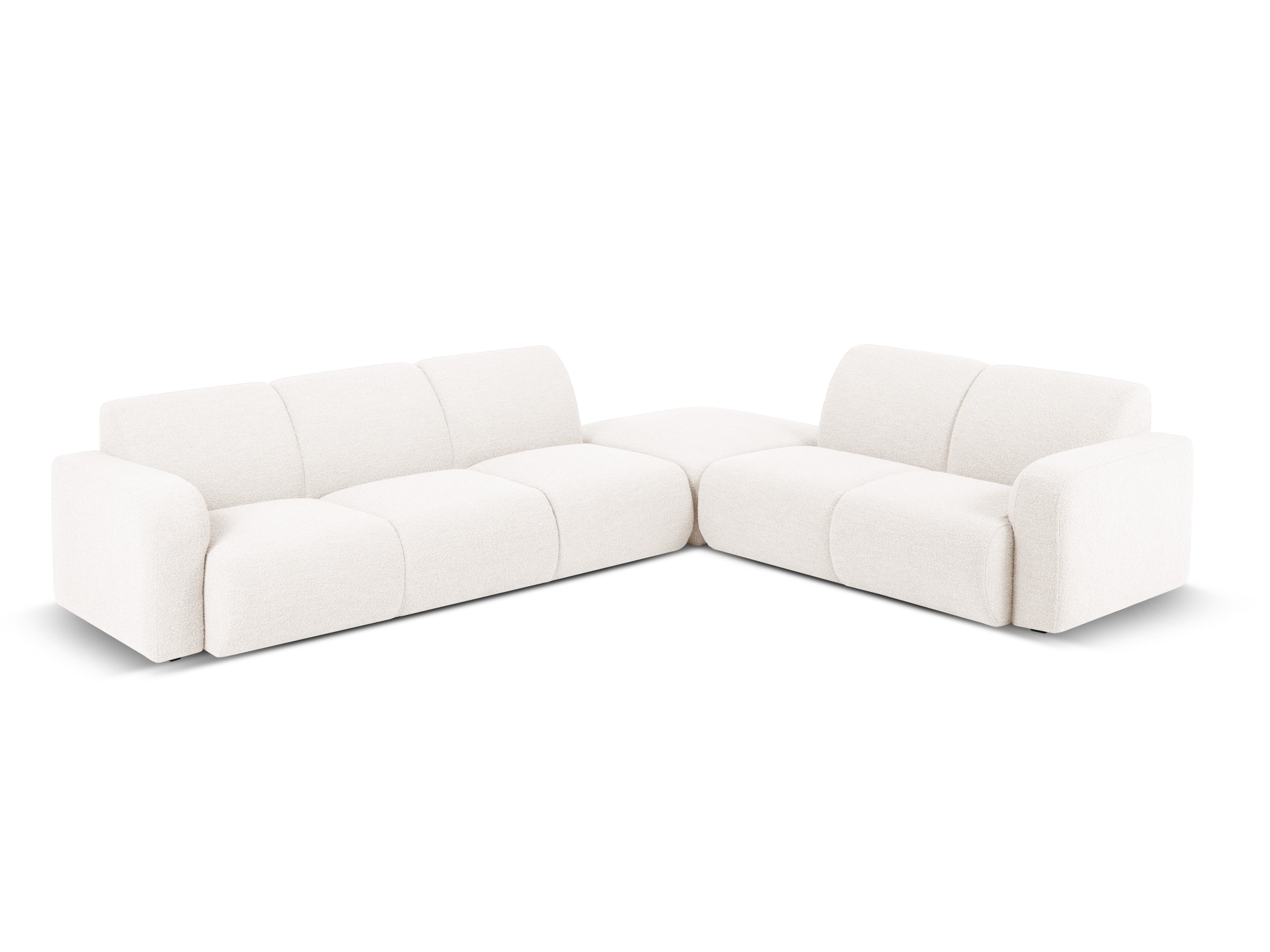 Narożnik w tkaninie boucle prawostronny otwarty MOLINO biały Micadoni Eye on Design