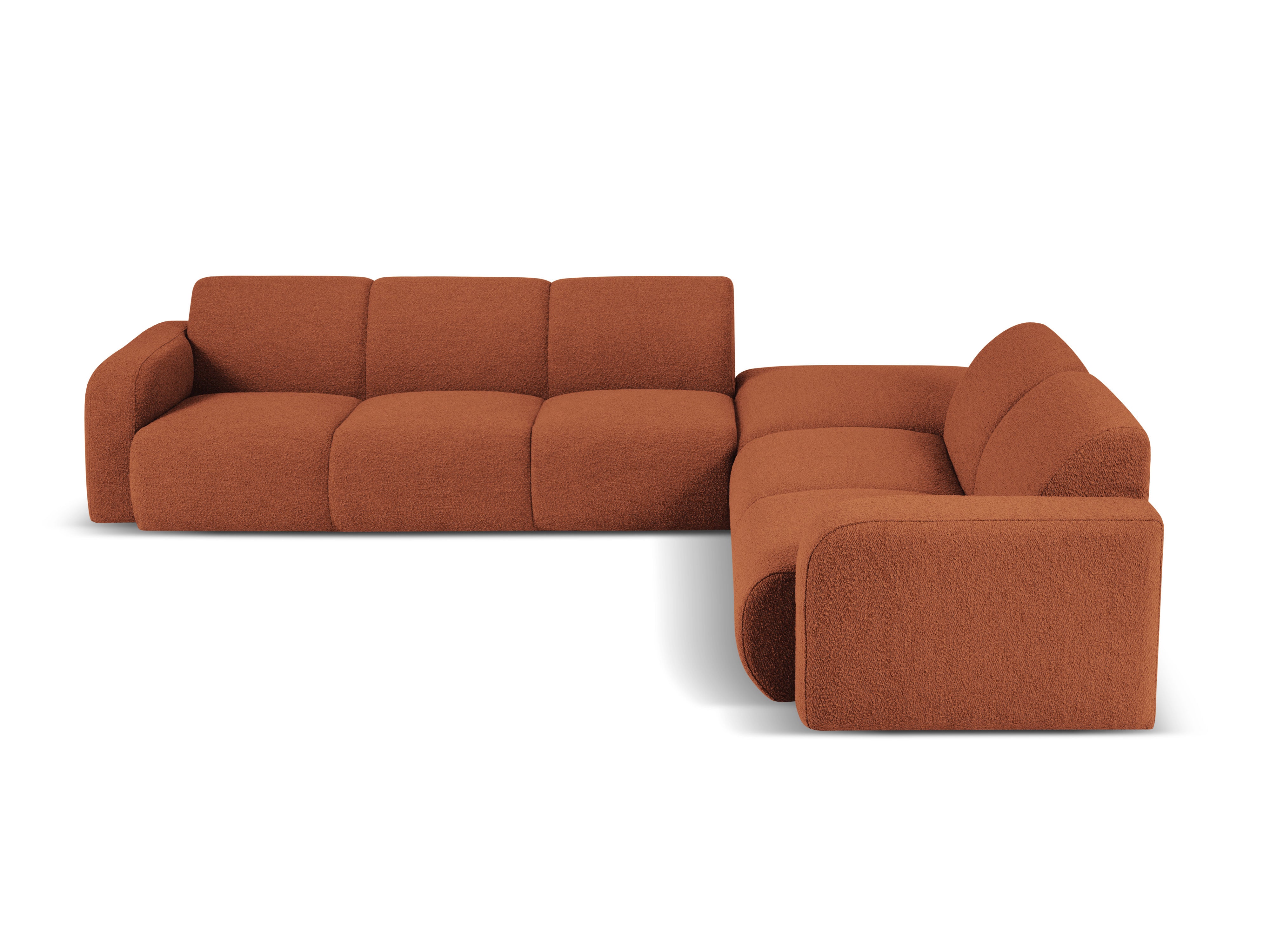 Narożnik w tkaninie boucle prawostronny otwarty MOLINO terracotta Micadoni Eye on Design