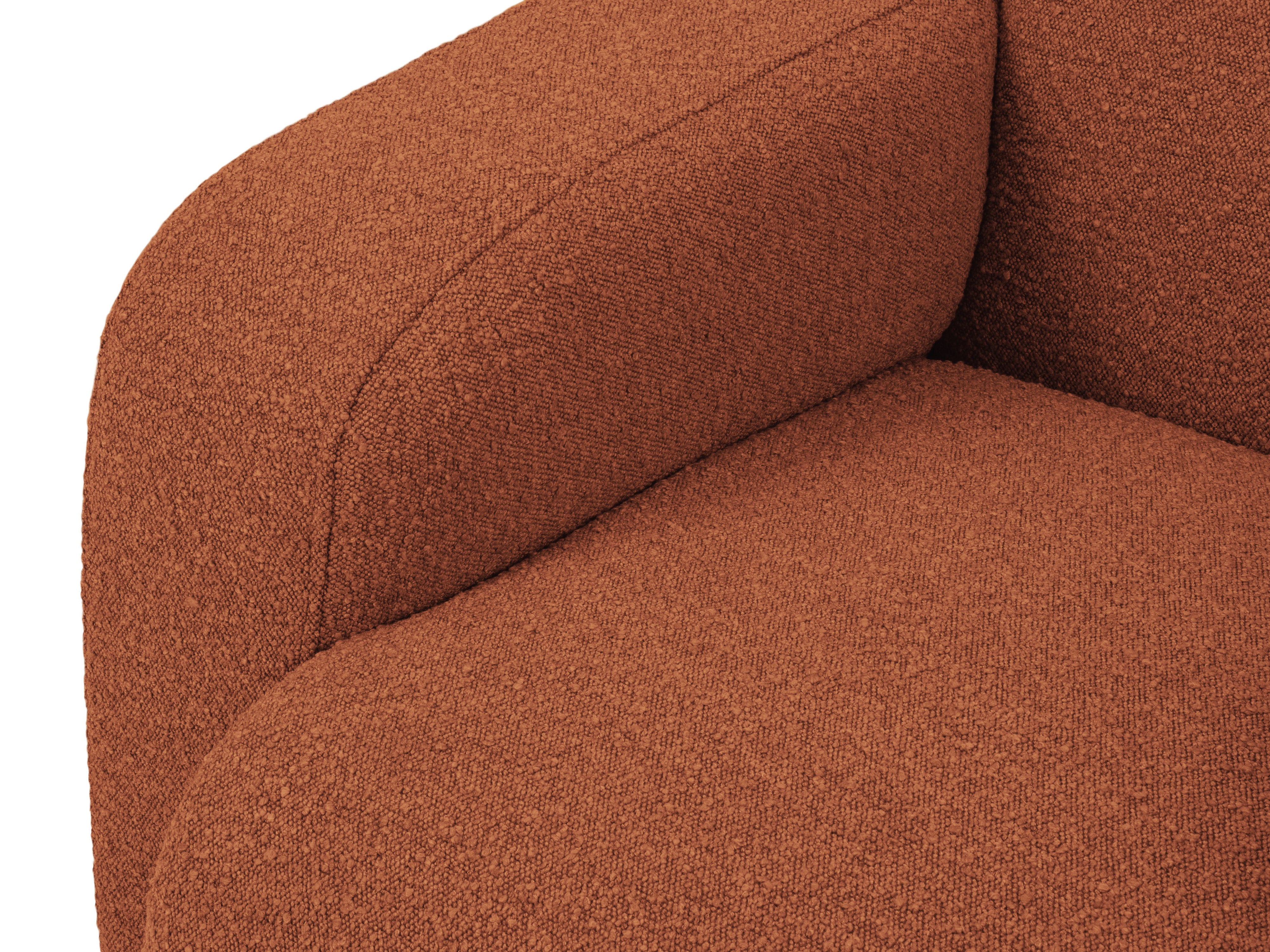 Narożnik w tkaninie boucle prawostronny otwarty MOLINO terracotta Micadoni Eye on Design