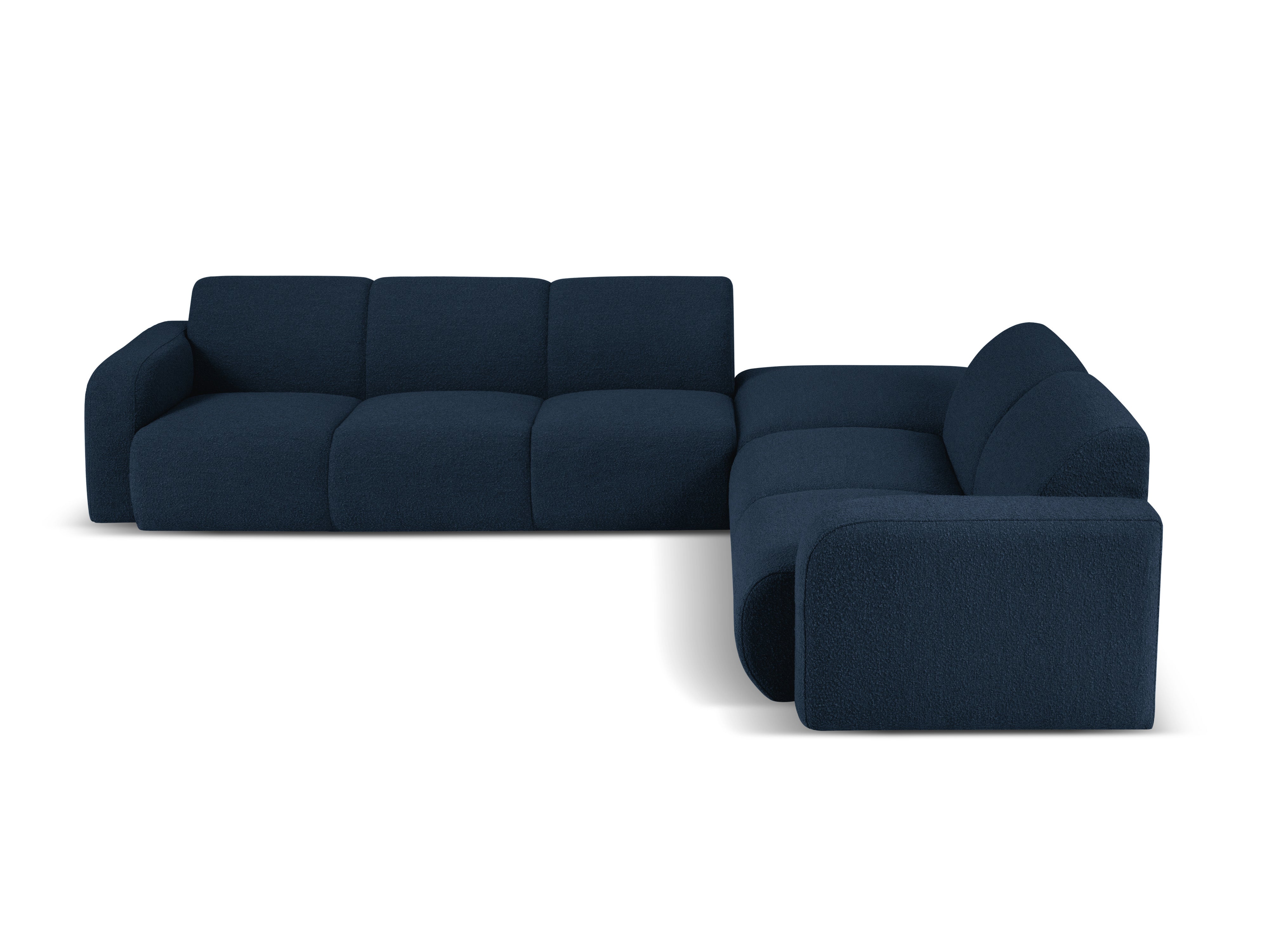 Narożnik w tkaninie boucle prawostronny otwarty MOLINO granatowy Micadoni Eye on Design