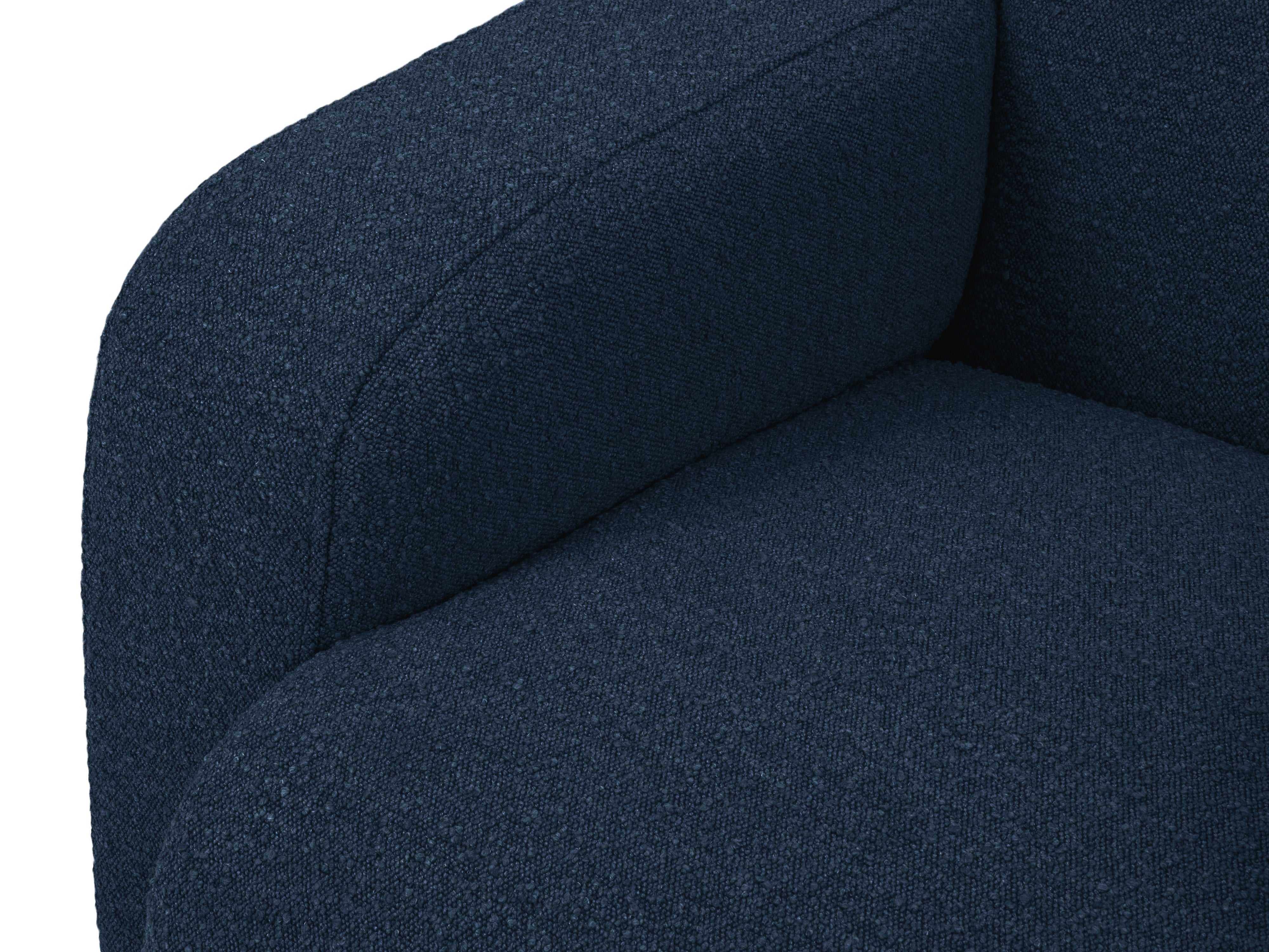 Narożnik w tkaninie boucle prawostronny otwarty MOLINO granatowy Micadoni Eye on Design