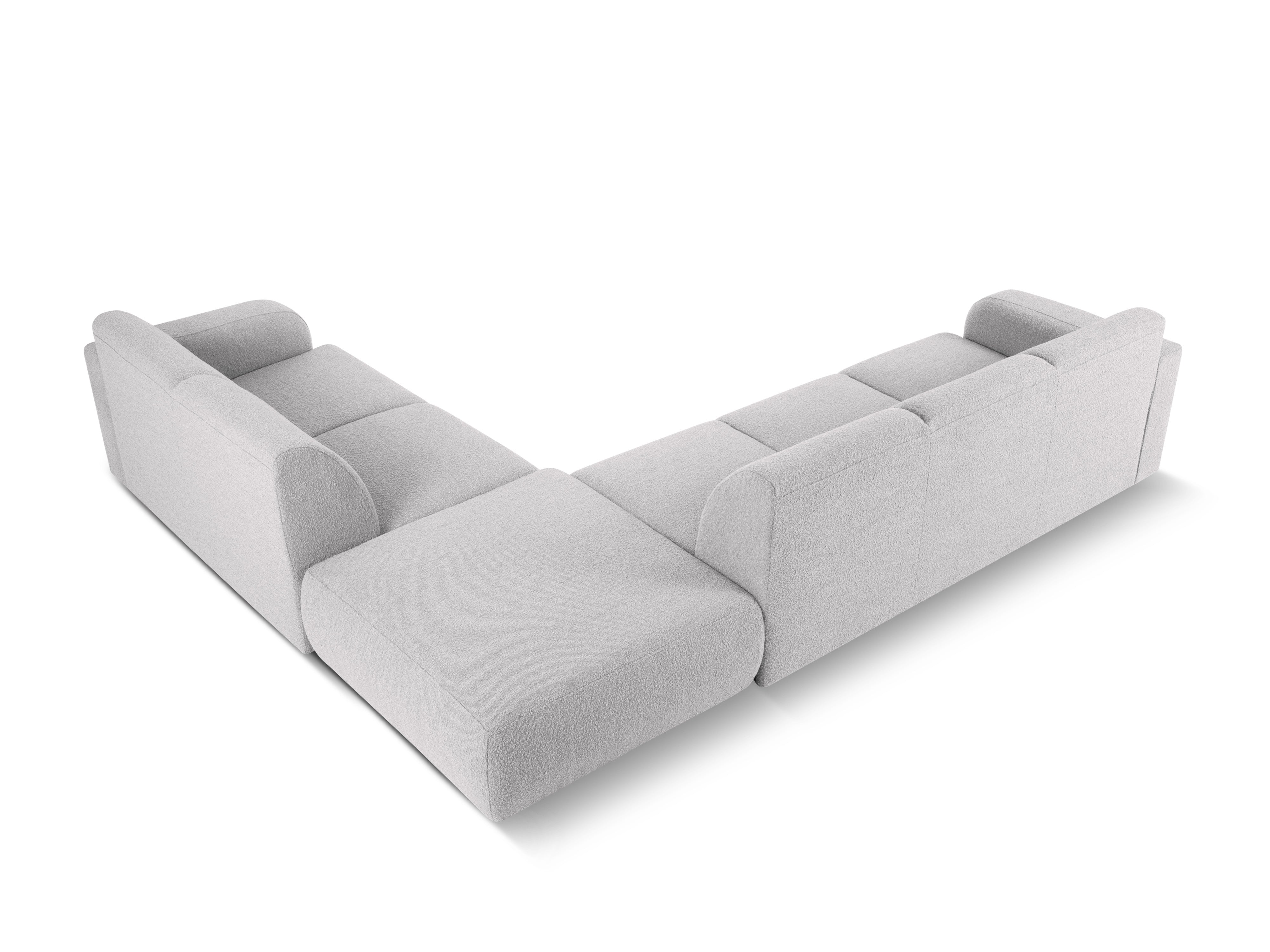 Narożnik w tkaninie boucle prawostronny otwarty MOLINO jasnoszary Micadoni Eye on Design