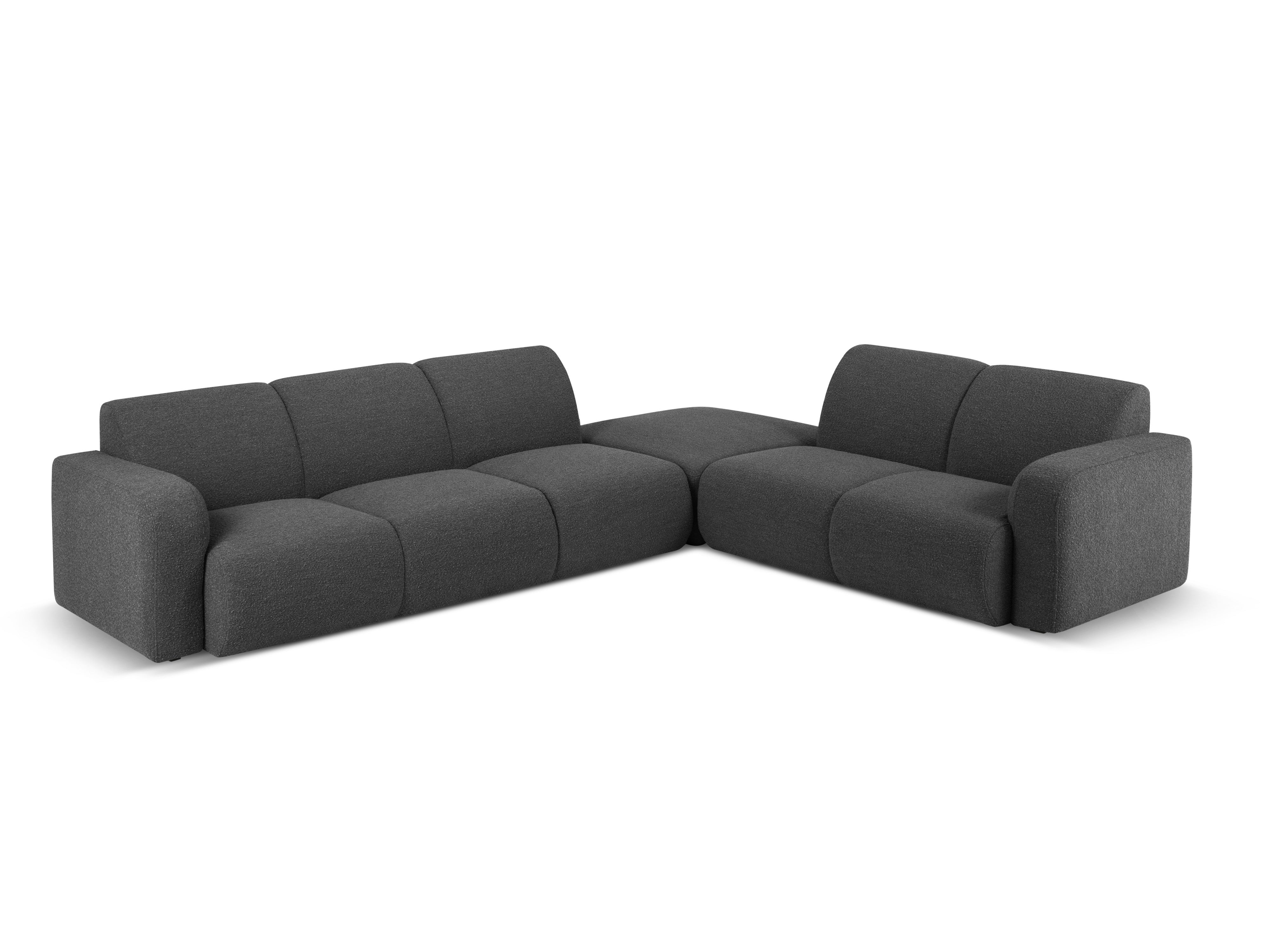 Narożnik w tkaninie boucle prawostronny otwarty MOLINO ciemnoszary Micadoni Eye on Design