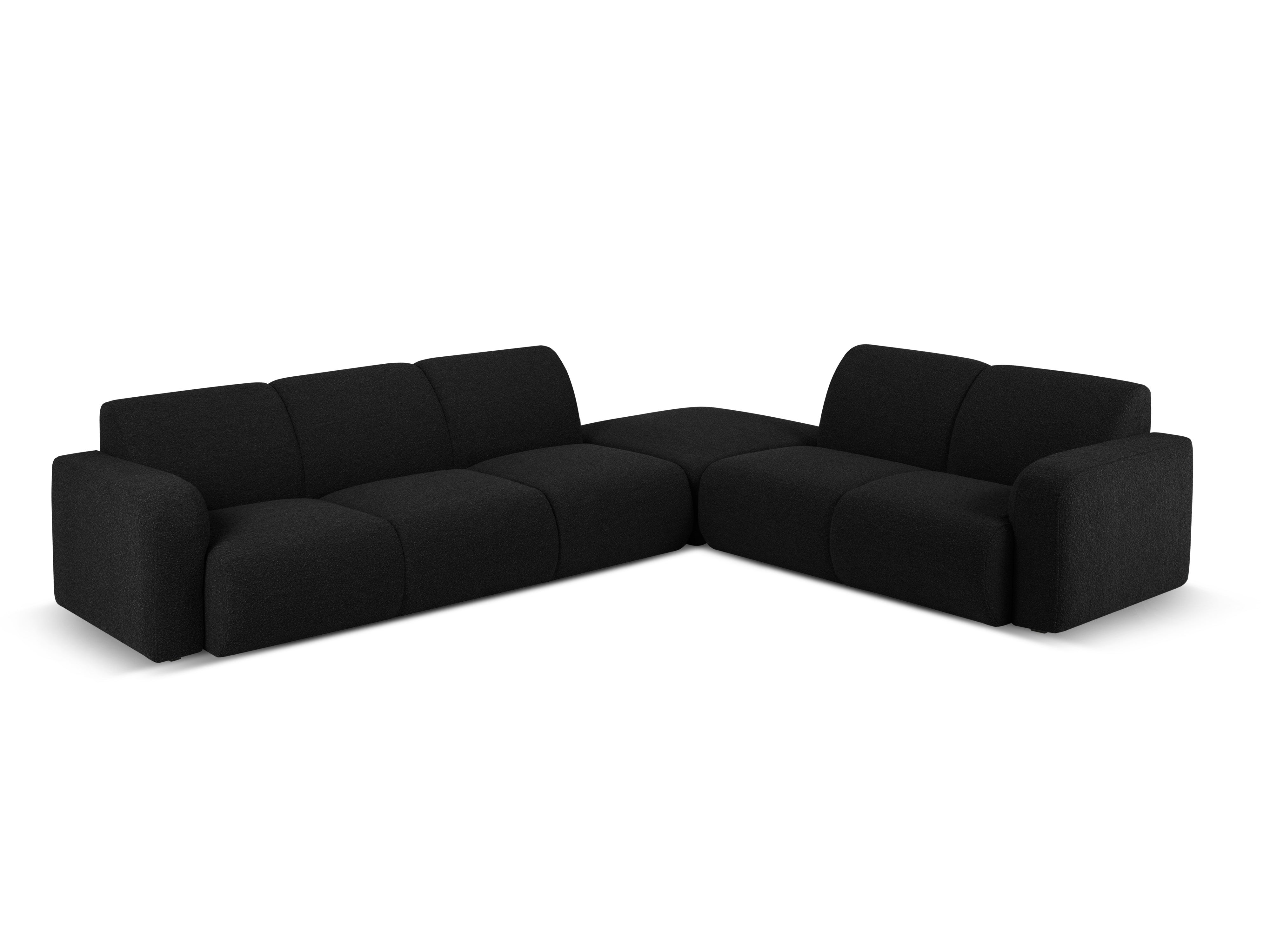 Narożnik w tkaninie boucle prawostronny otwarty MOLINO czarny Micadoni Eye on Design