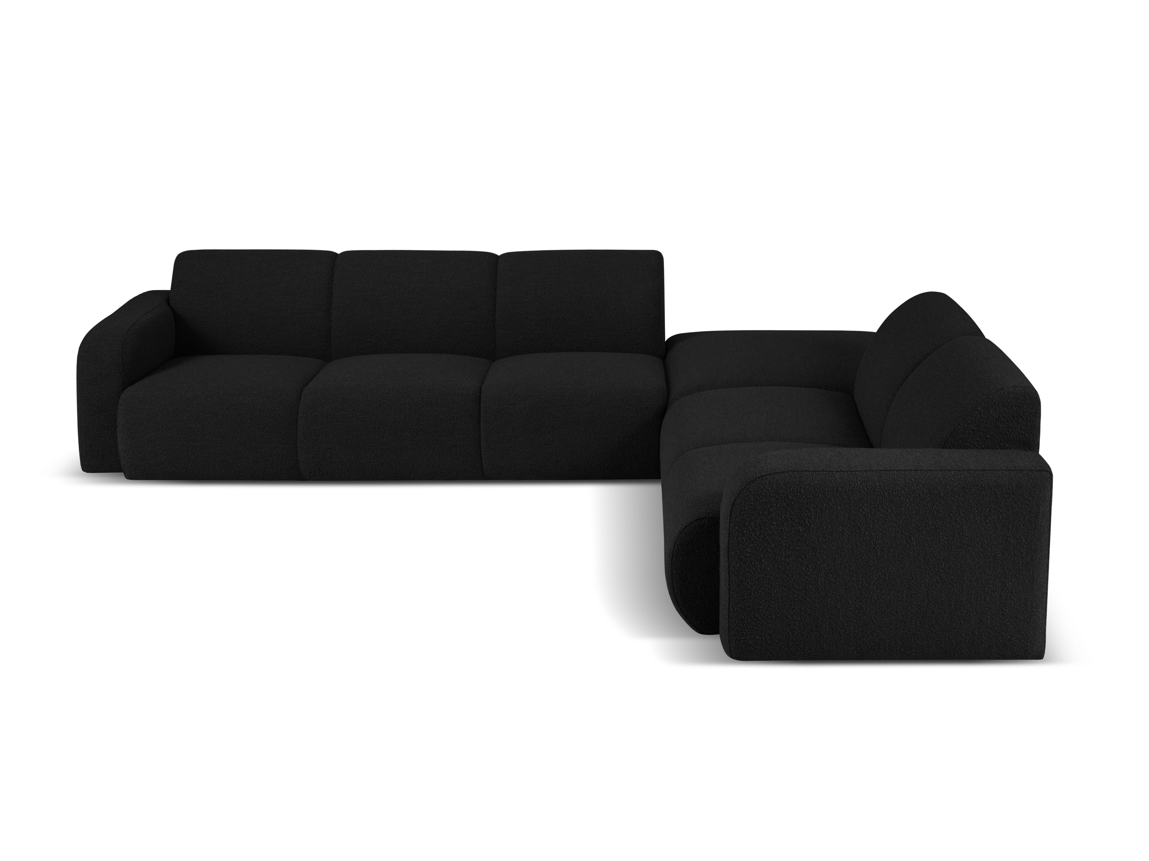 Narożnik w tkaninie boucle prawostronny otwarty MOLINO czarny Micadoni Eye on Design