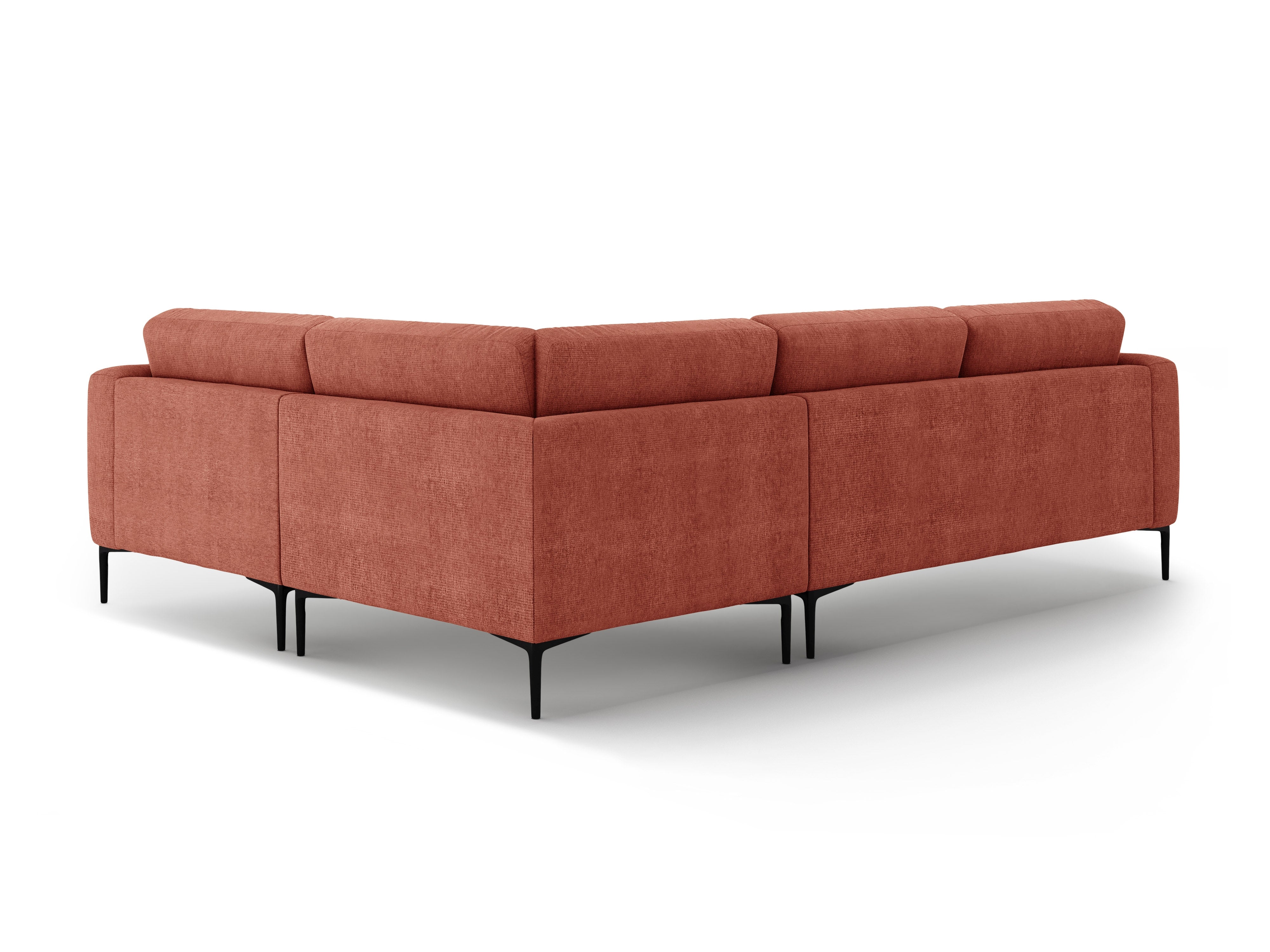 Right-facing L-shaped corner sofa BEMY coral chenille