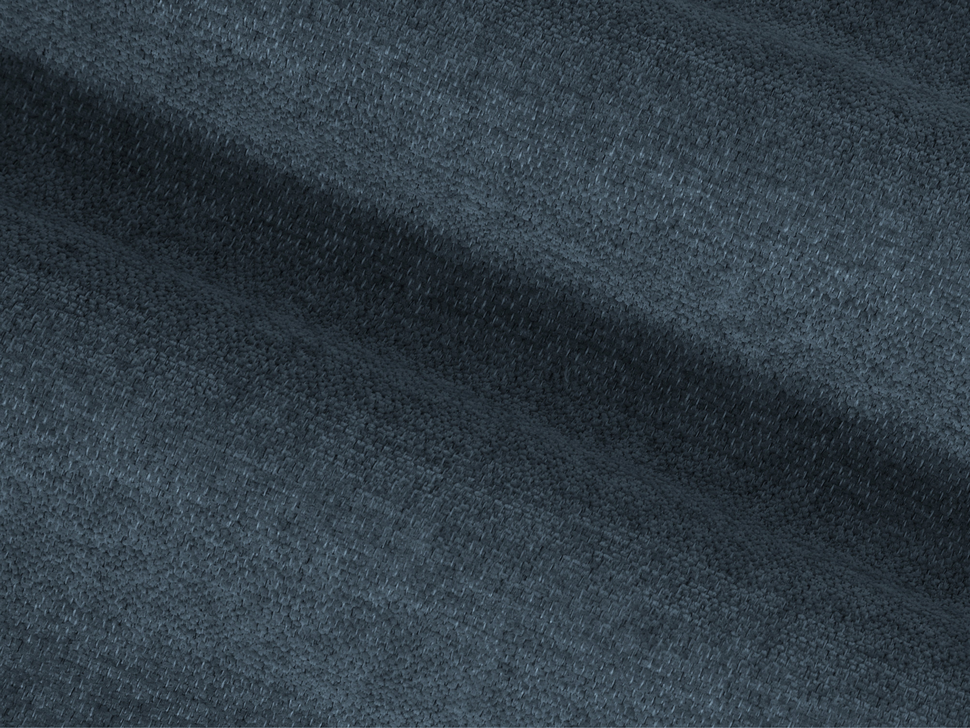 Right-facing L-shaped corner sofa BEMY in dark blue chenille