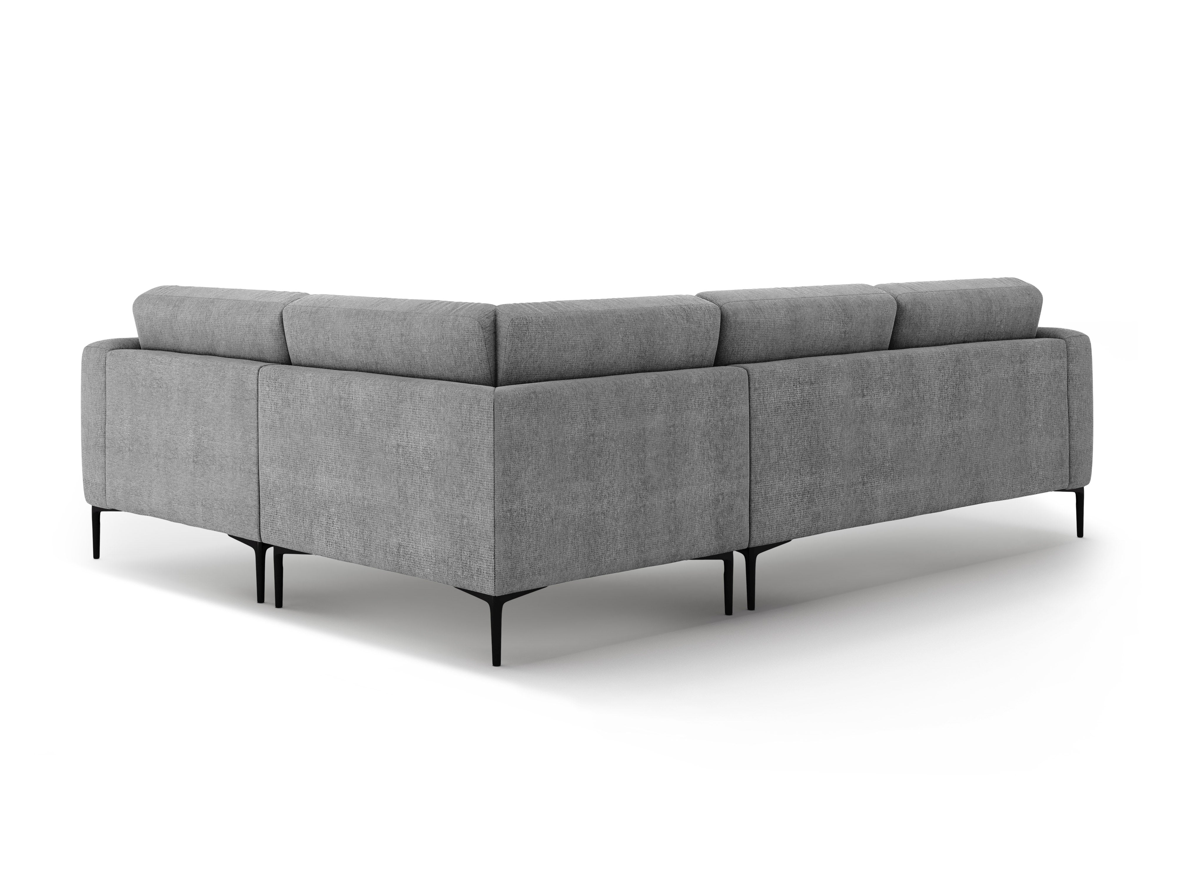 Right-facing L-shaped corner sofa BEMY gray chenille