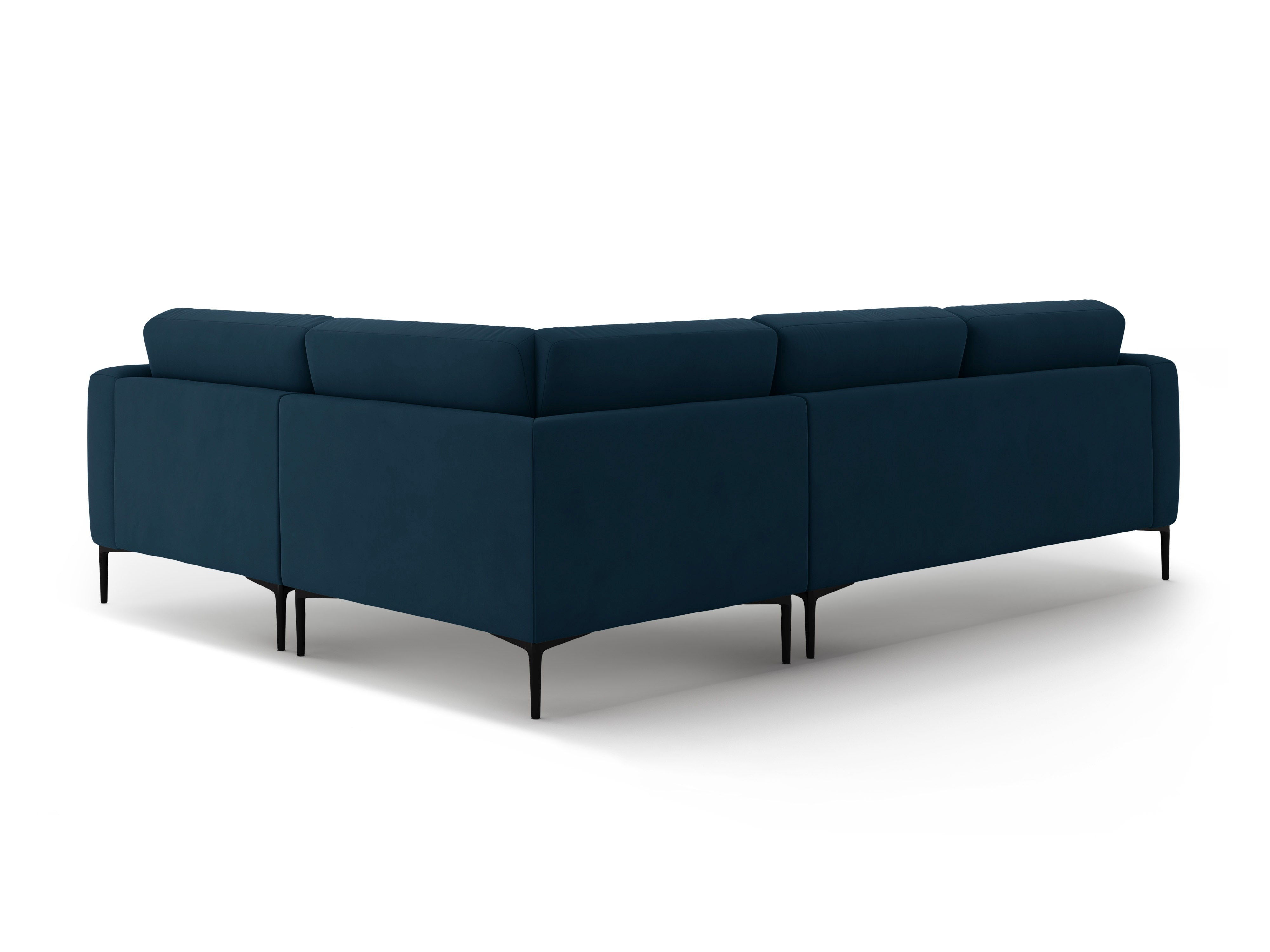 Right-facing L-shaped velvet corner sofa BEMY royal blue