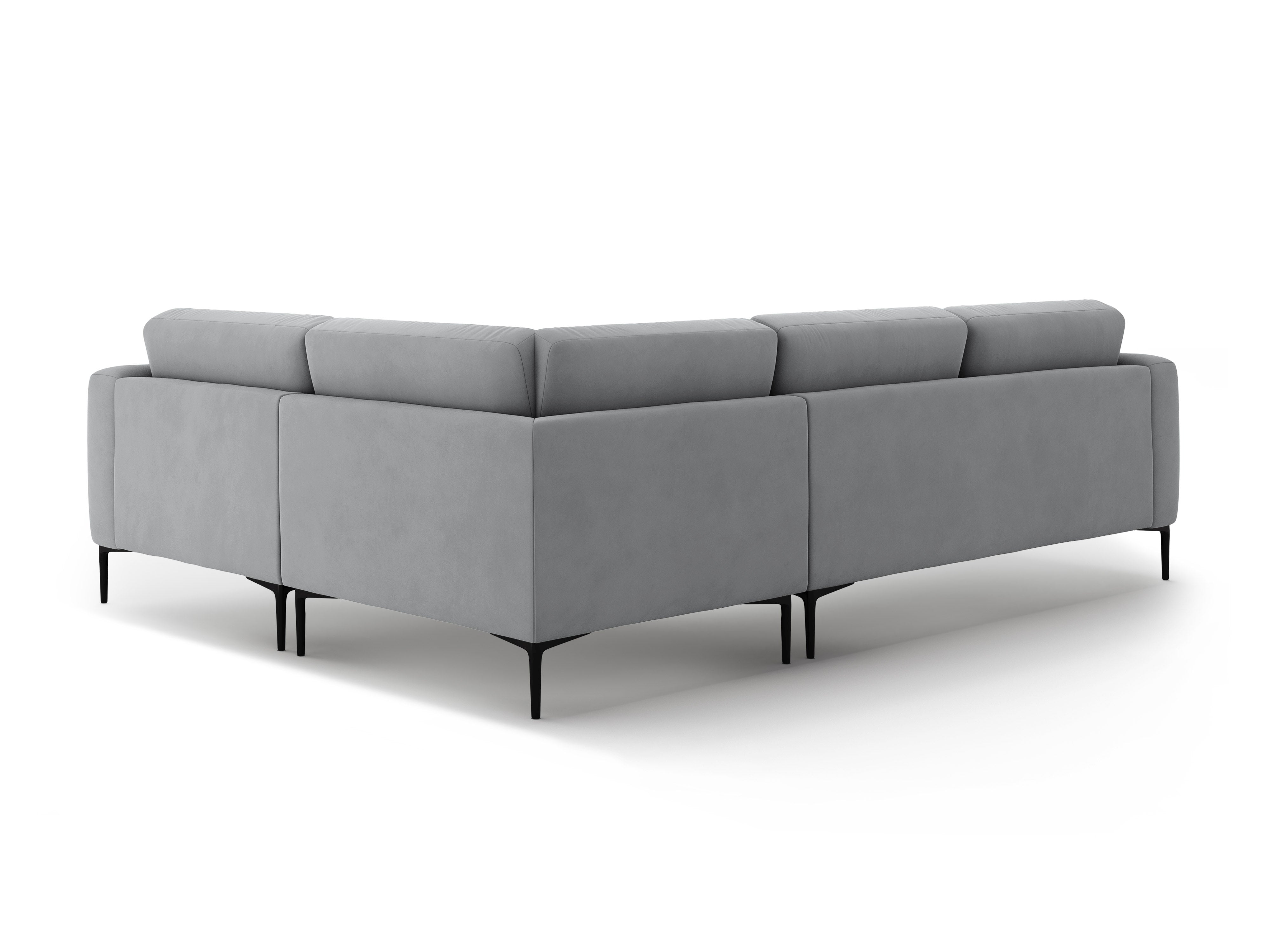 Right-facing L-shaped velvet corner sofa BEMY gray