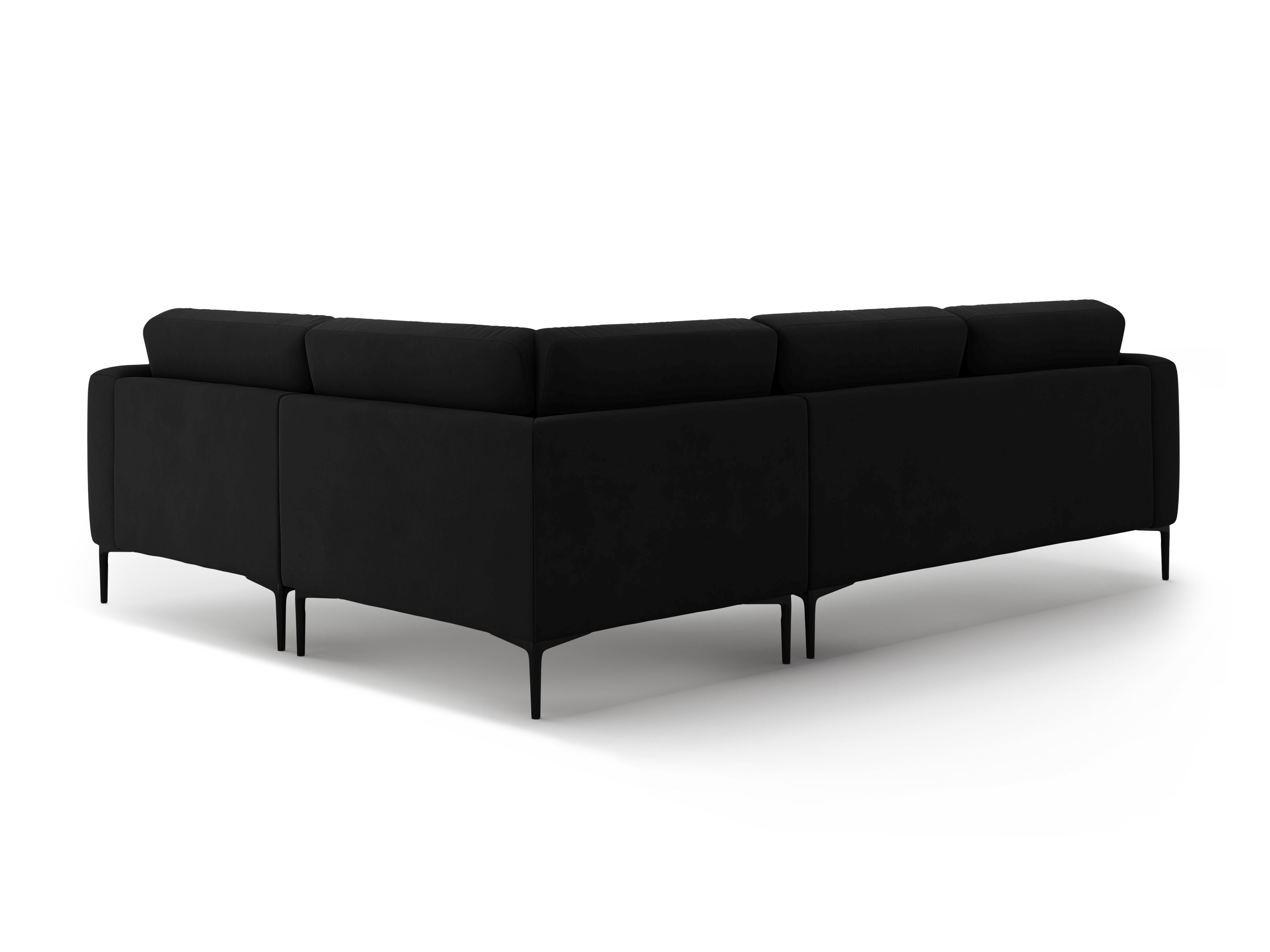 Right-facing L-shaped velvet corner sofa BEMY black