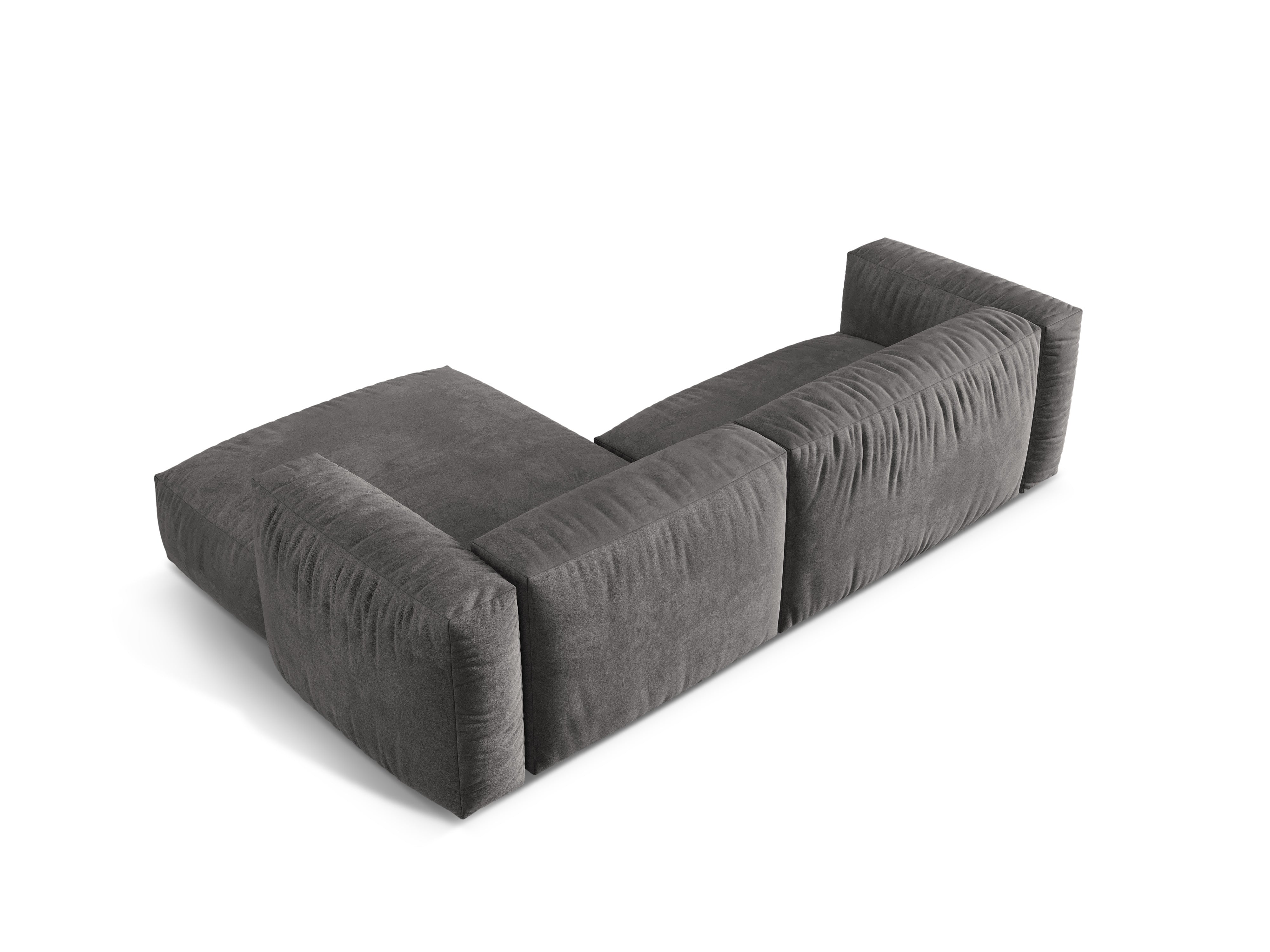 Right-sided 2-person velvet corner Martin Gray