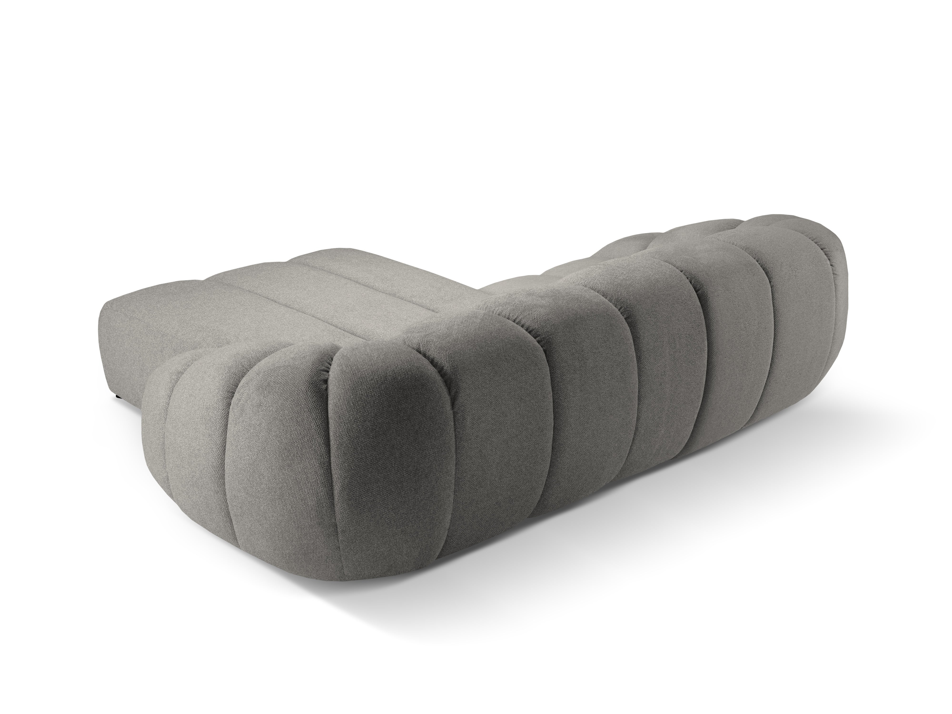 Right-facing 3-seater corner sofa DIANA light gray chenille