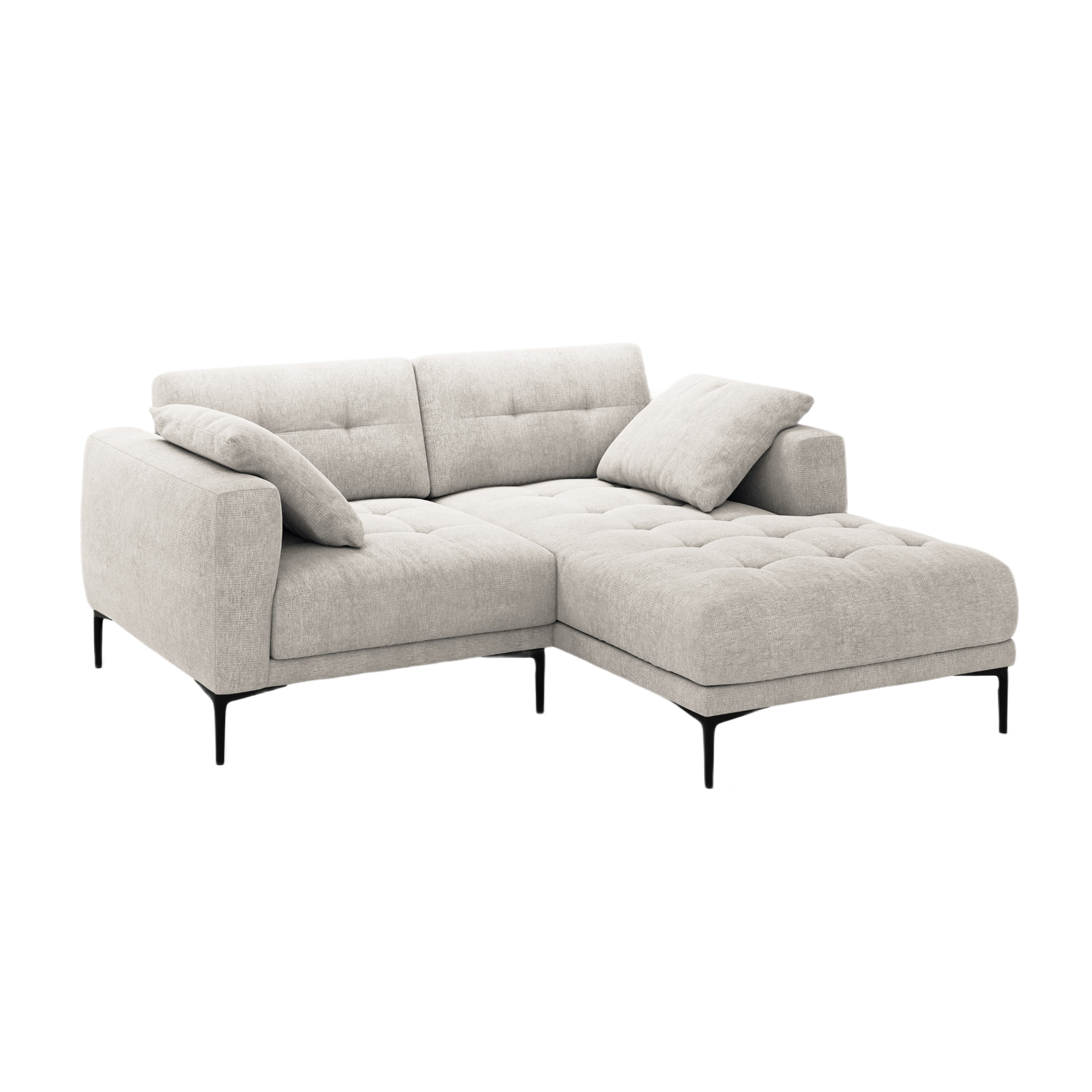 Right-facing corner sofa BEMY beige chenille