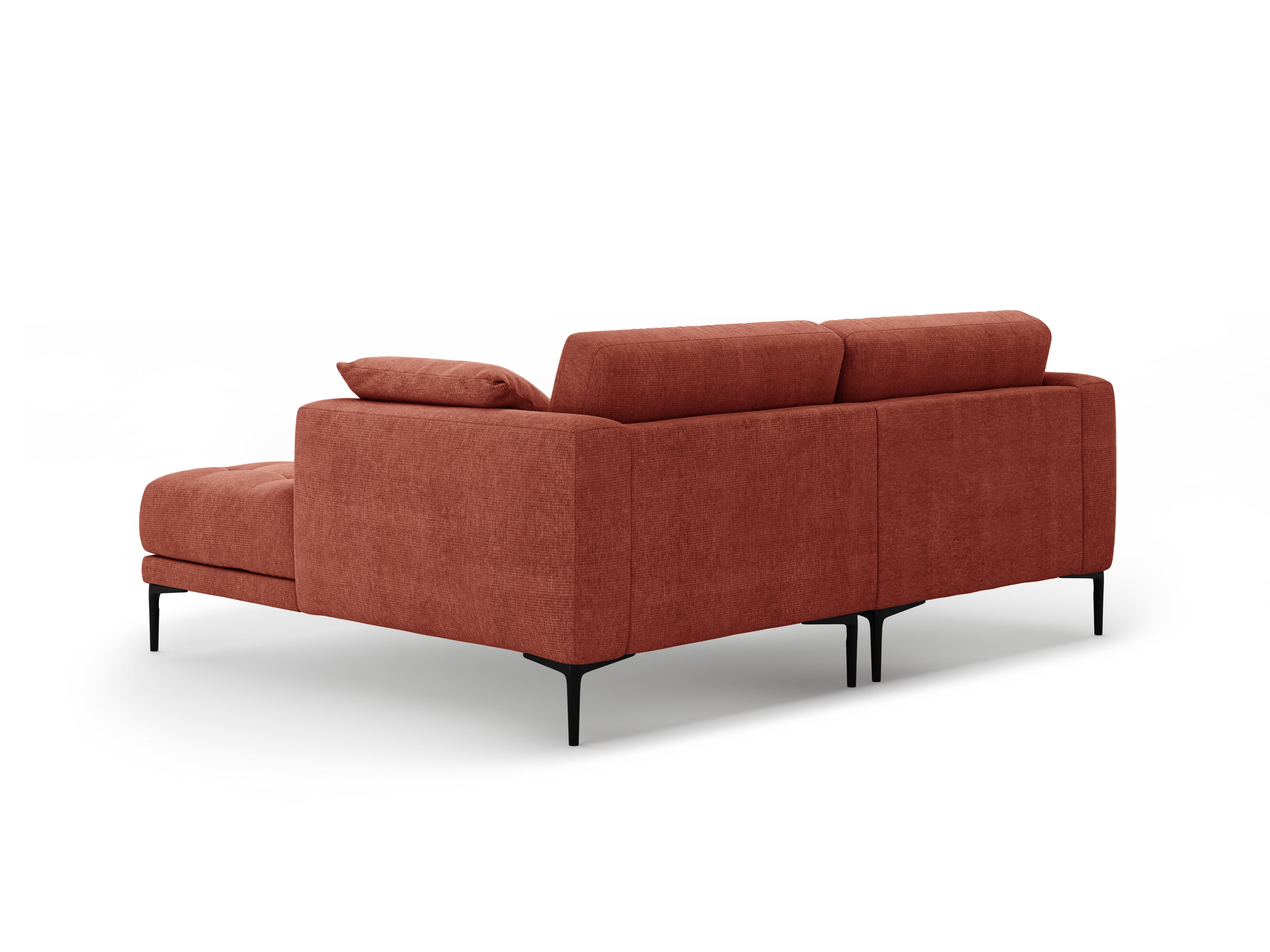 Right-facing corner sofa BEMY coral chenille