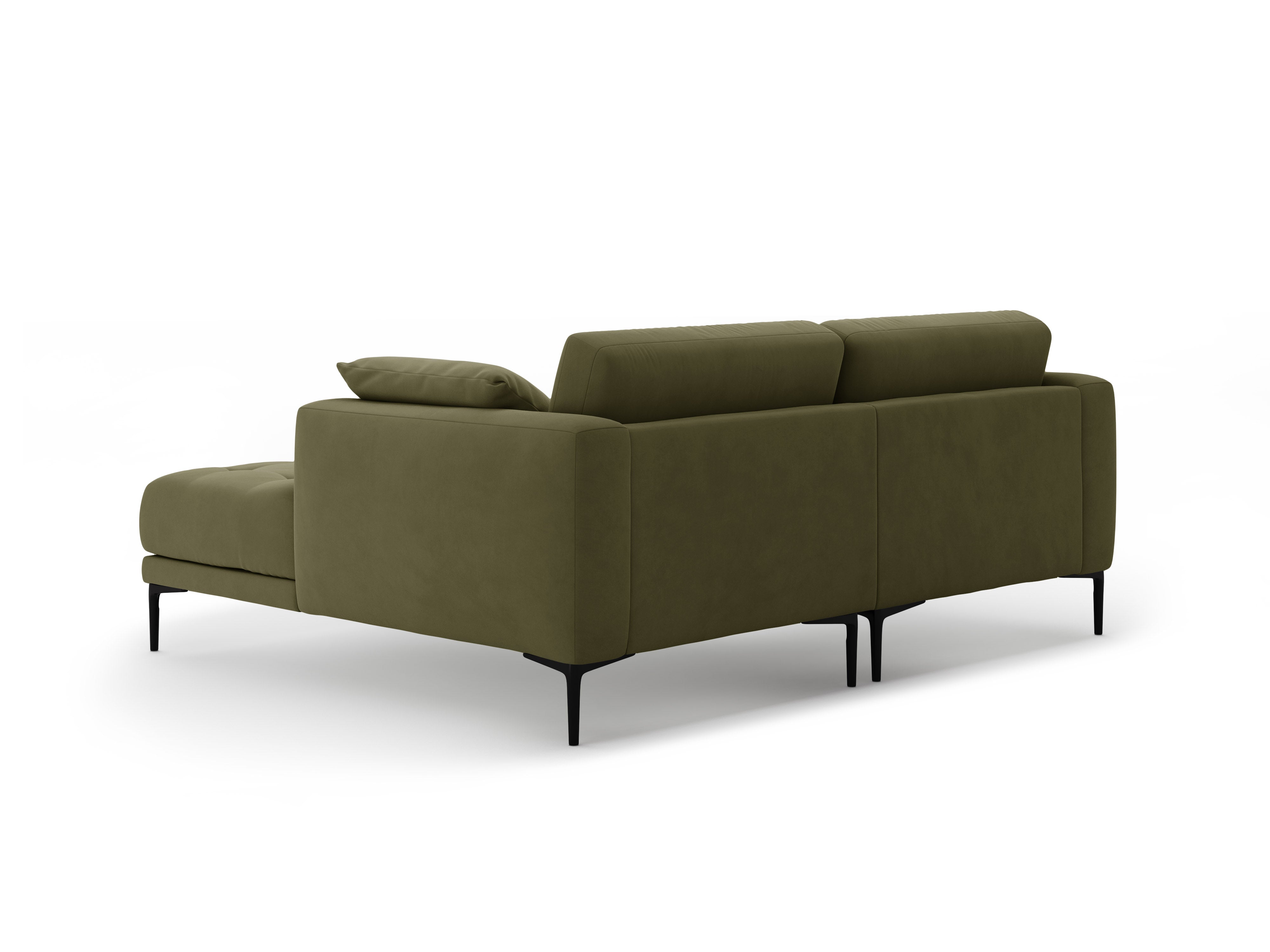 Right-facing velvet corner sofa BEMY green