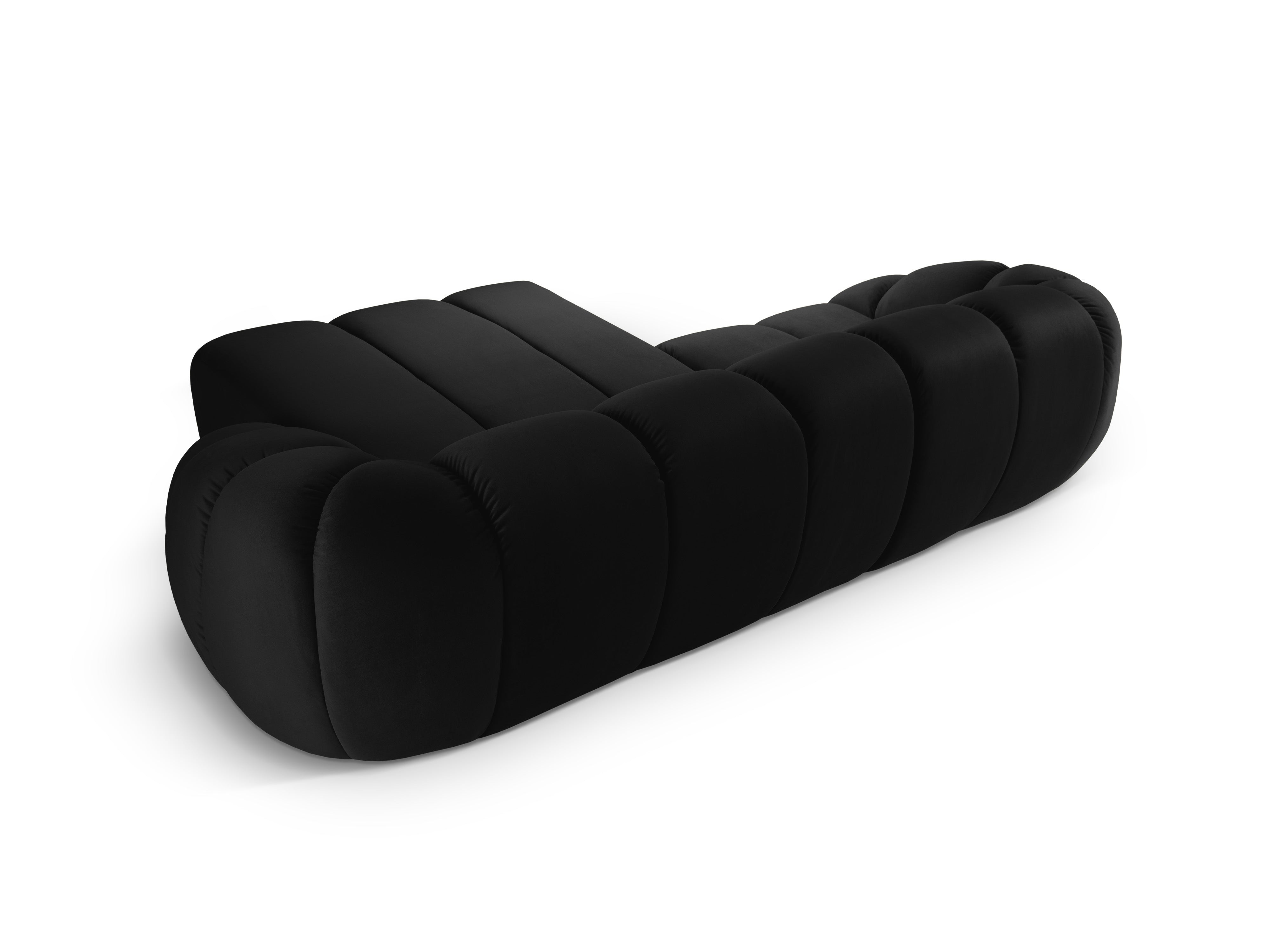 Velvet corner sofa for three people right-sided DIANA black