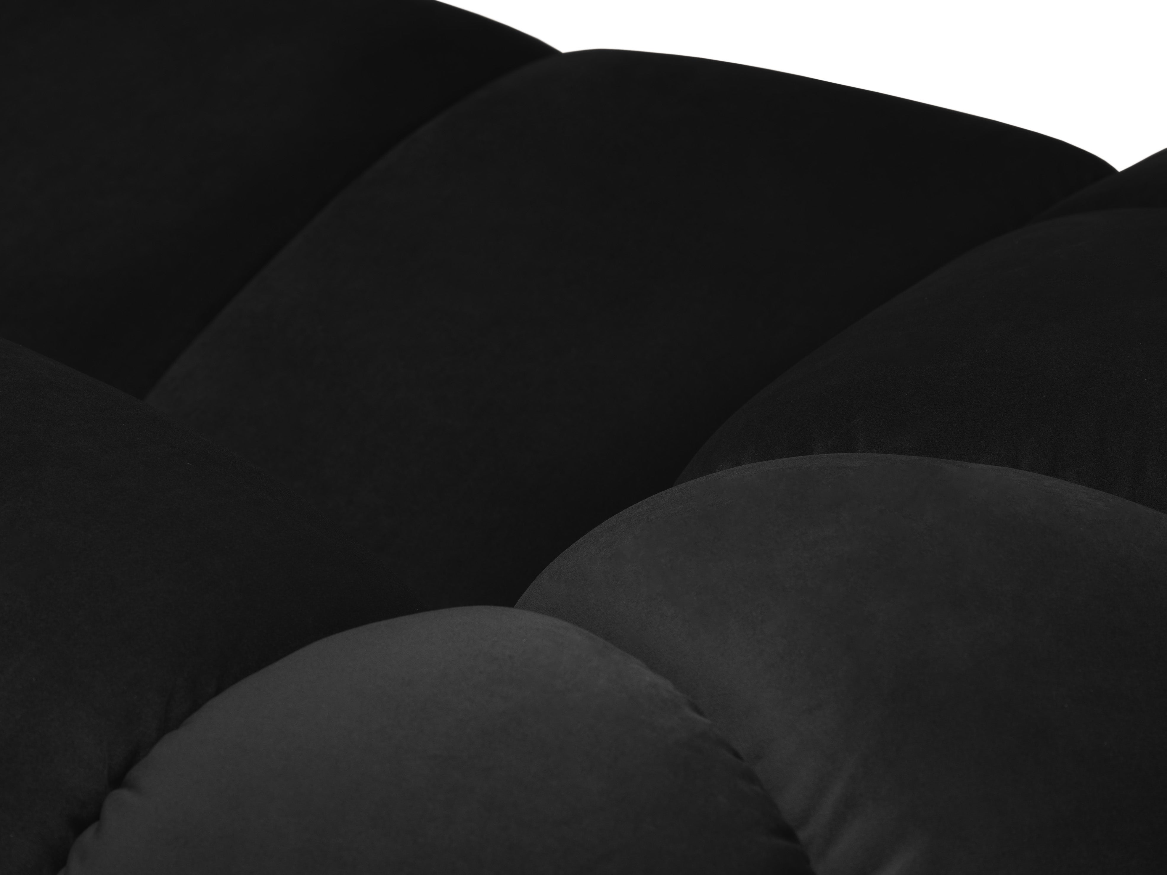 Velvet corner sofa for three people right-sided DIANA black