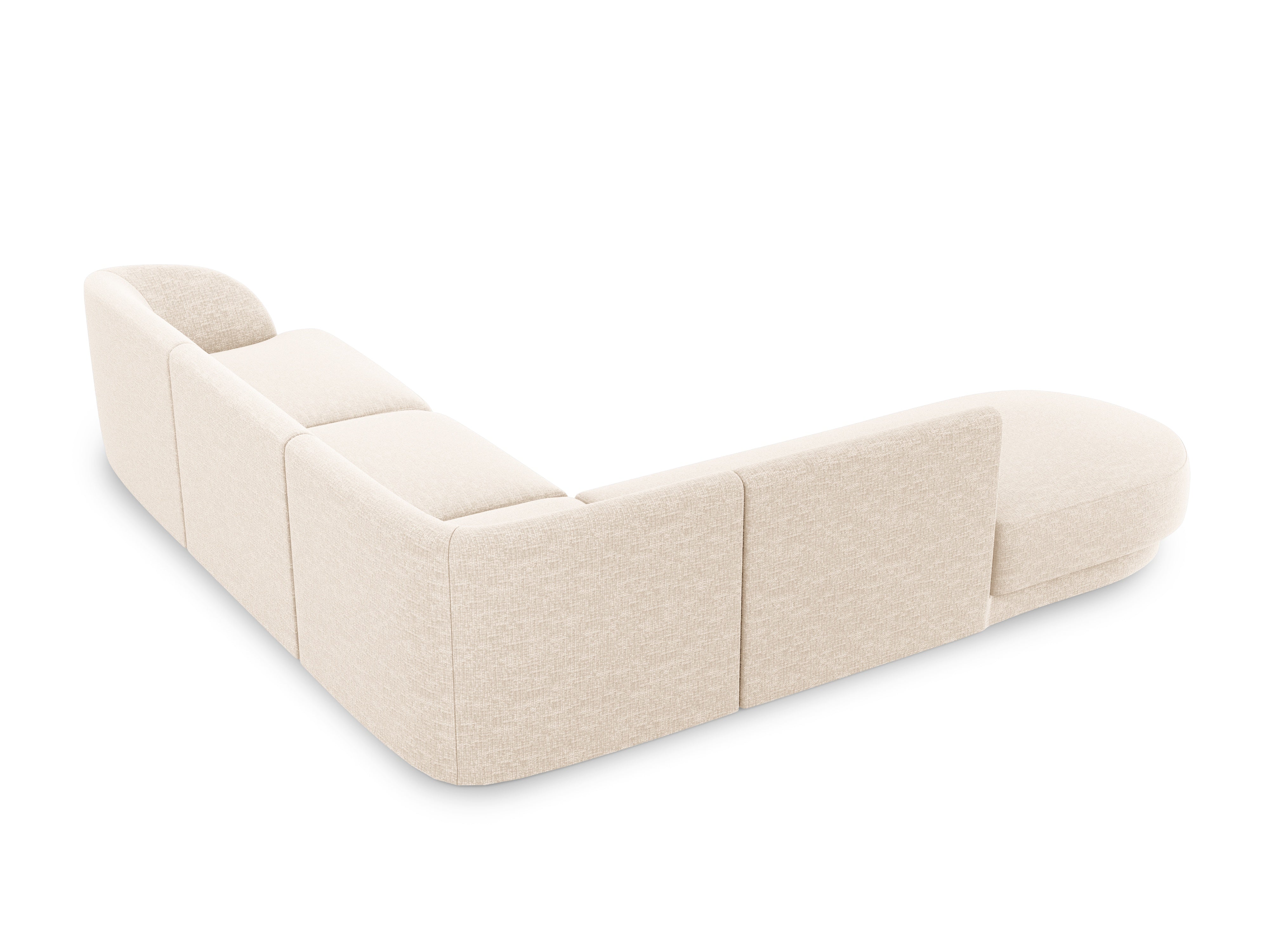Left-sided corner sofa for 6 people MILEY ivory chenille
