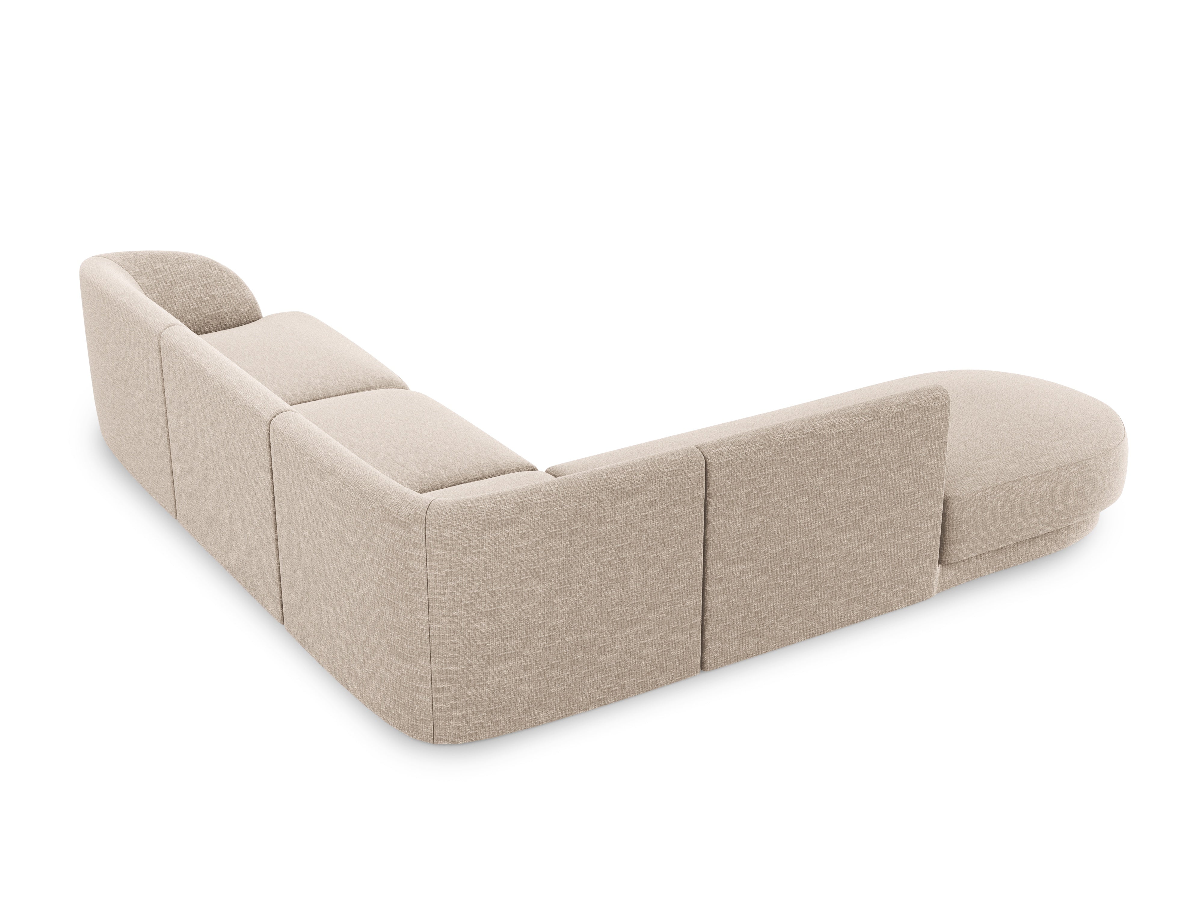 Left-sided corner sofa for 6 people MILEY beige chenille