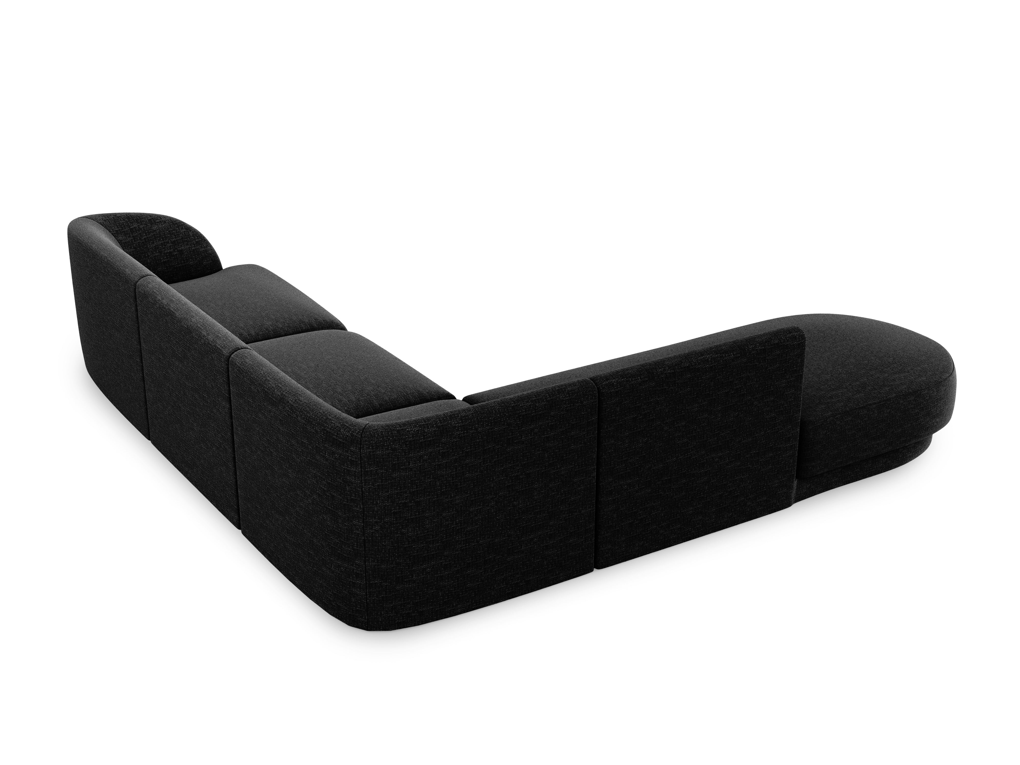 Left-sided corner sofa for 6 people MILEY black chenille