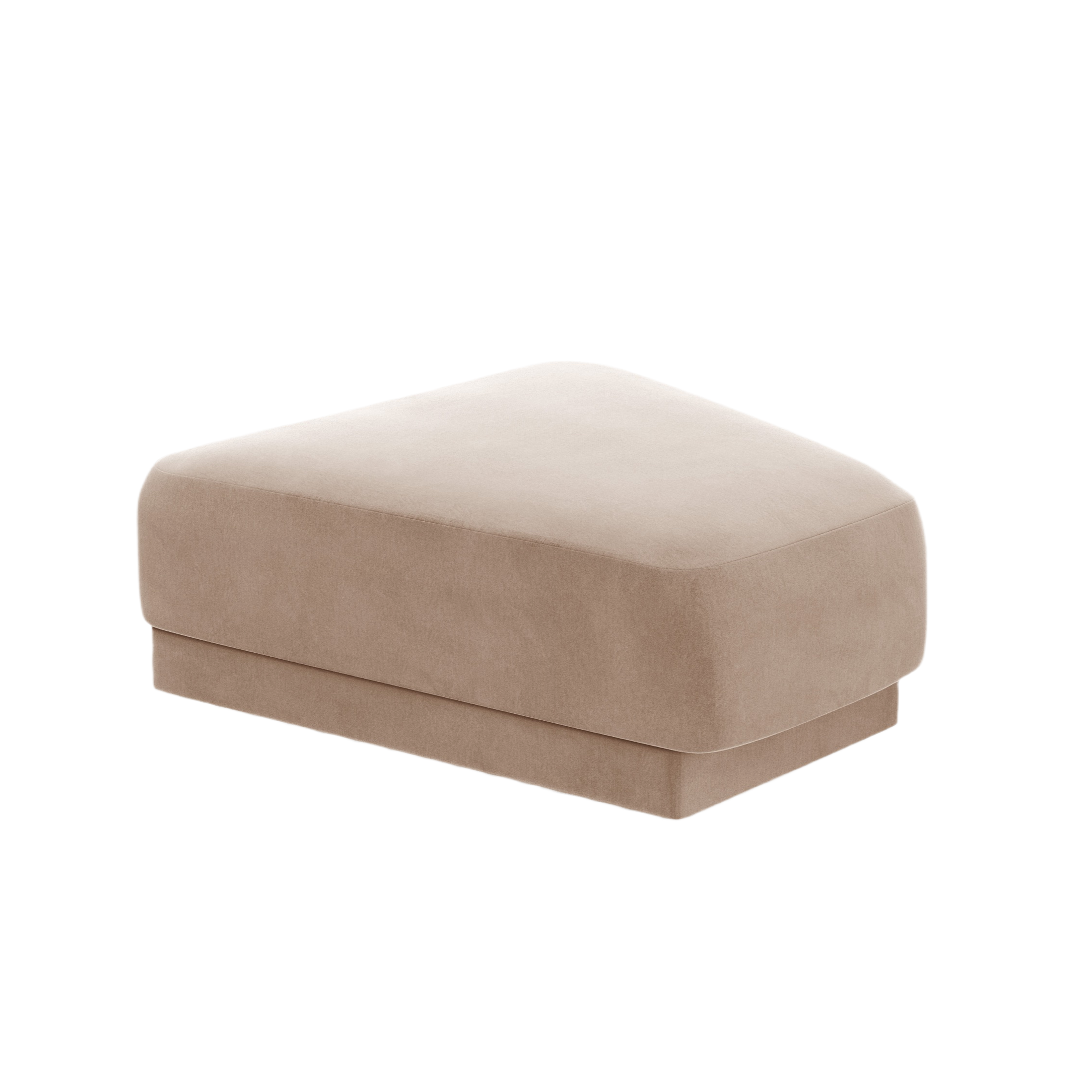 Puf / modul z jemného zamatového materiálu MILEY cappuccino