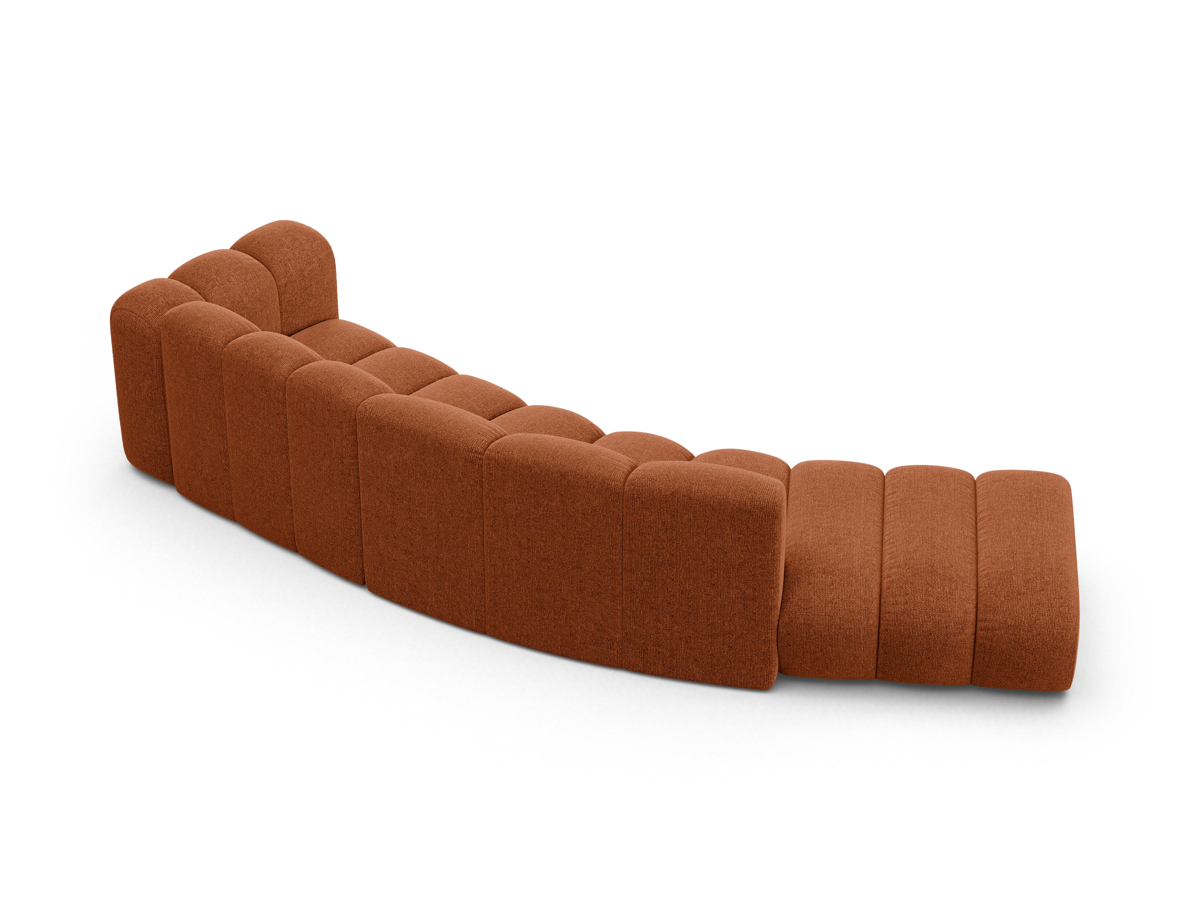 5-seater left-facing LUPINE sofa in brick chenille