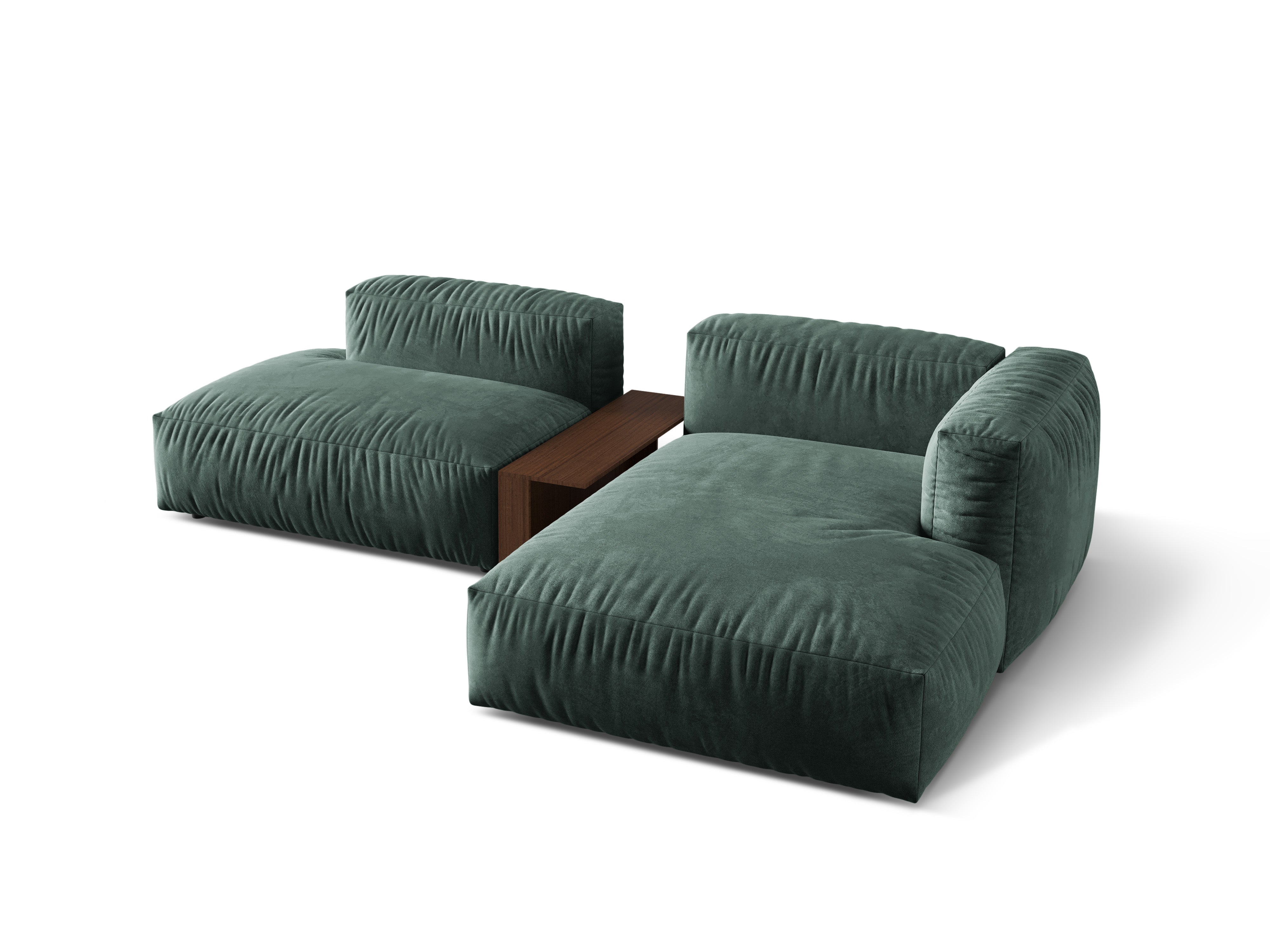 Right -sided velvet corner with Martin Petrol table