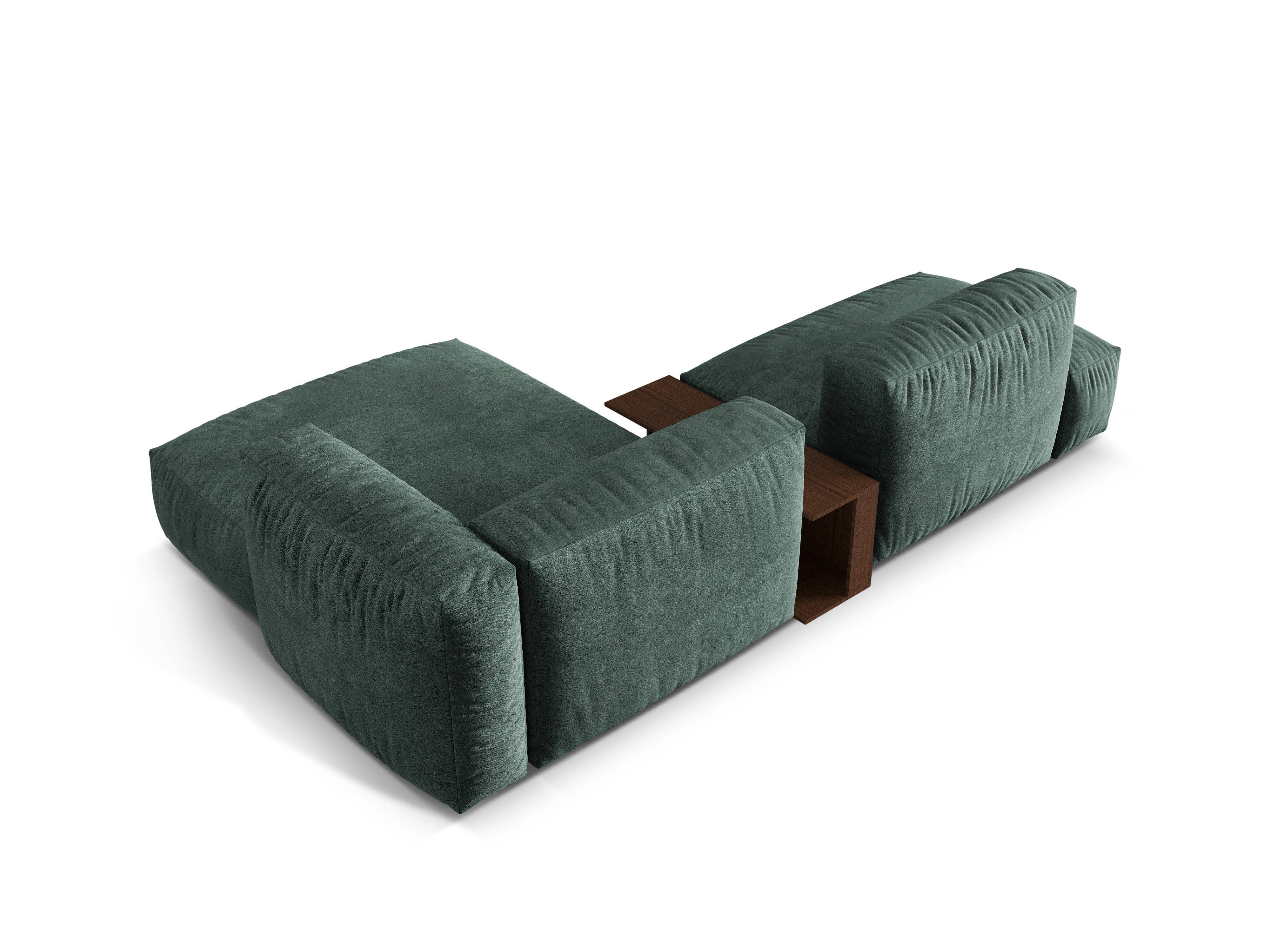 Right -sided velvet corner with Martin Petrol table