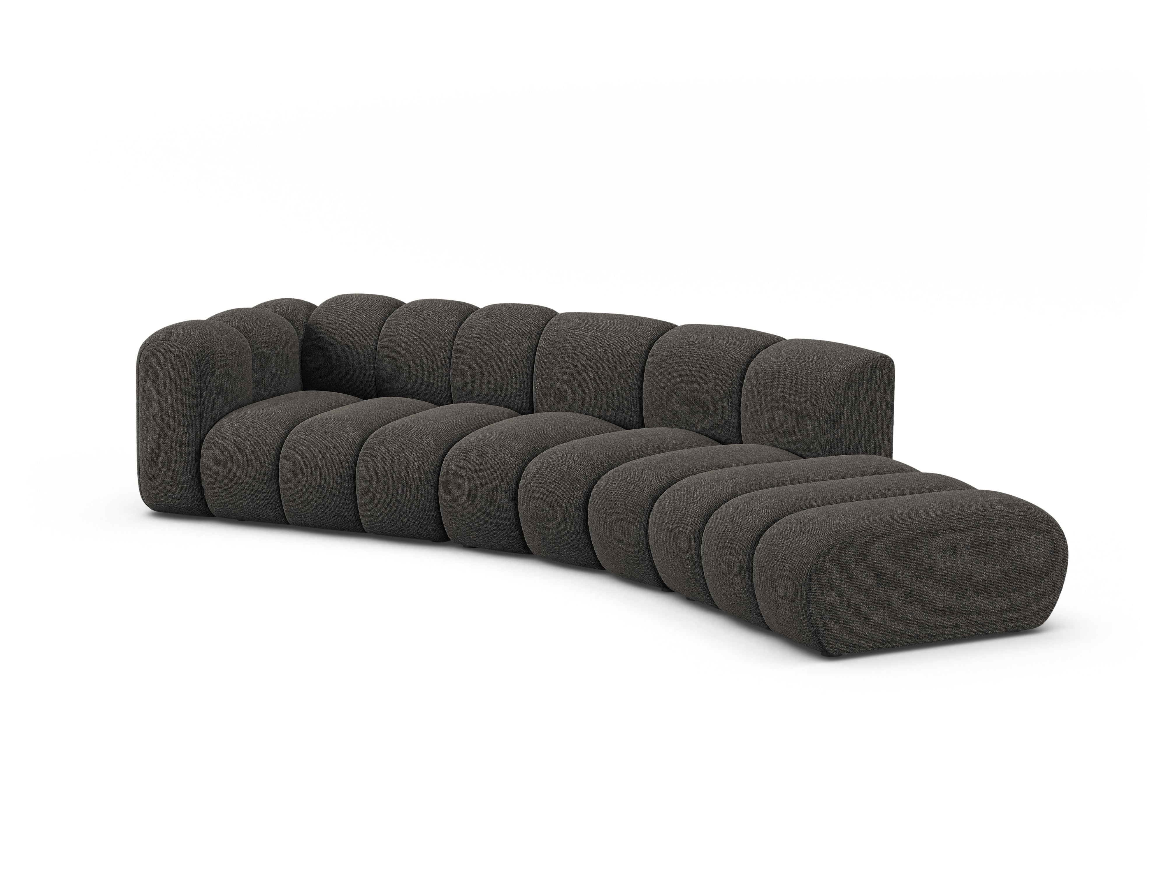 5-seater right-facing sofa LUPINE gray chenille